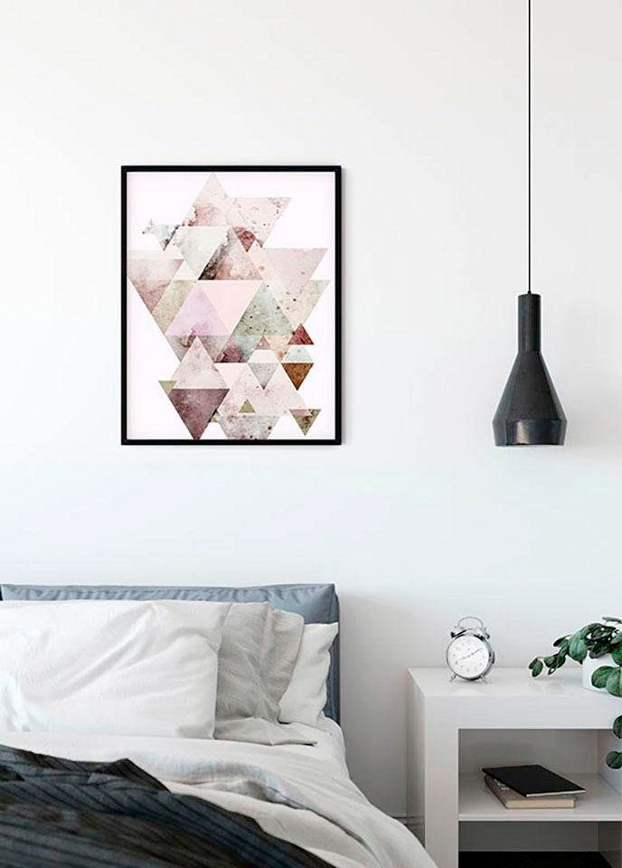 Image of Komar Bild "Triangles Red" Formen Kunst 1 Stk. tlg. Wandbild zur Dekoration - ohne Rahmen