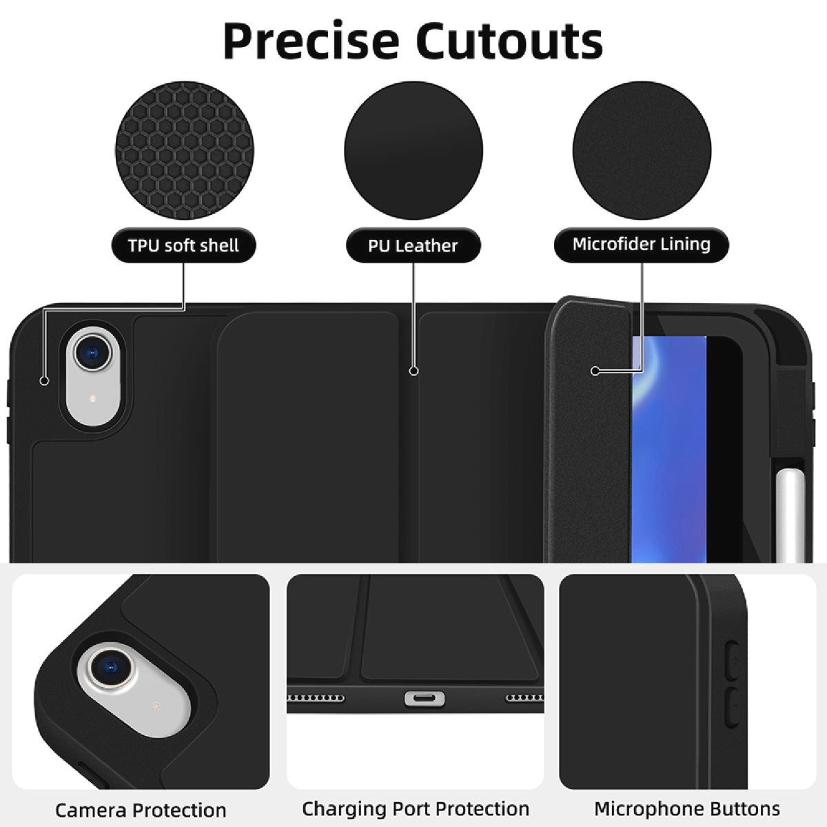 4smarts Tablet-Hülle »Folio Case Basic für Apple iPad Air 11 (M2, 2024)«, Backcover, Schutzhülle, Handyschutzhülle, Case, Schutzcase, stossfest