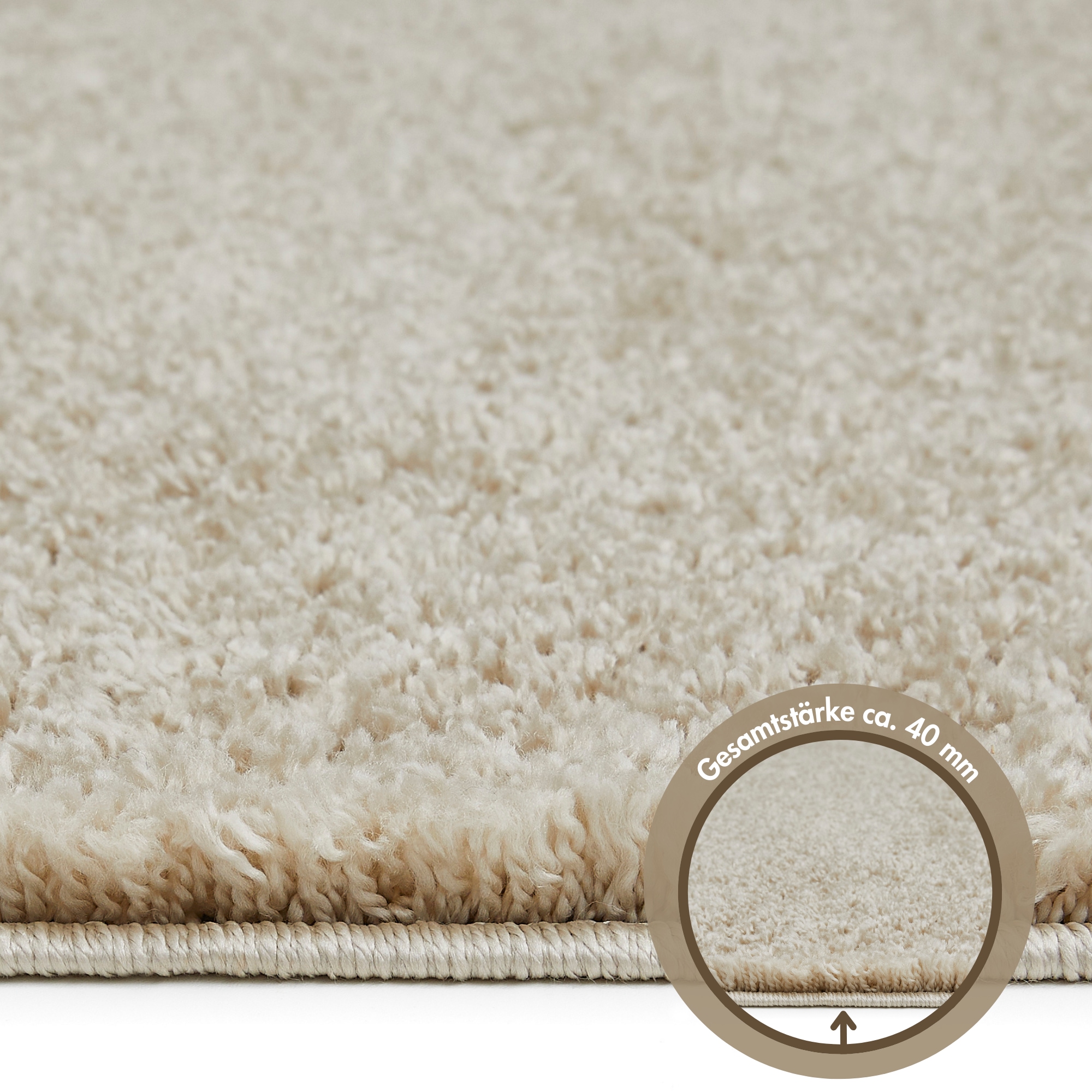 Andiamo Hochflor-Teppich »Chicago«, rechteckig, 40 mm Höhe, Uni Farben, weich & kuschelig, ideal im Wohnzimmer & Schlafzimmer