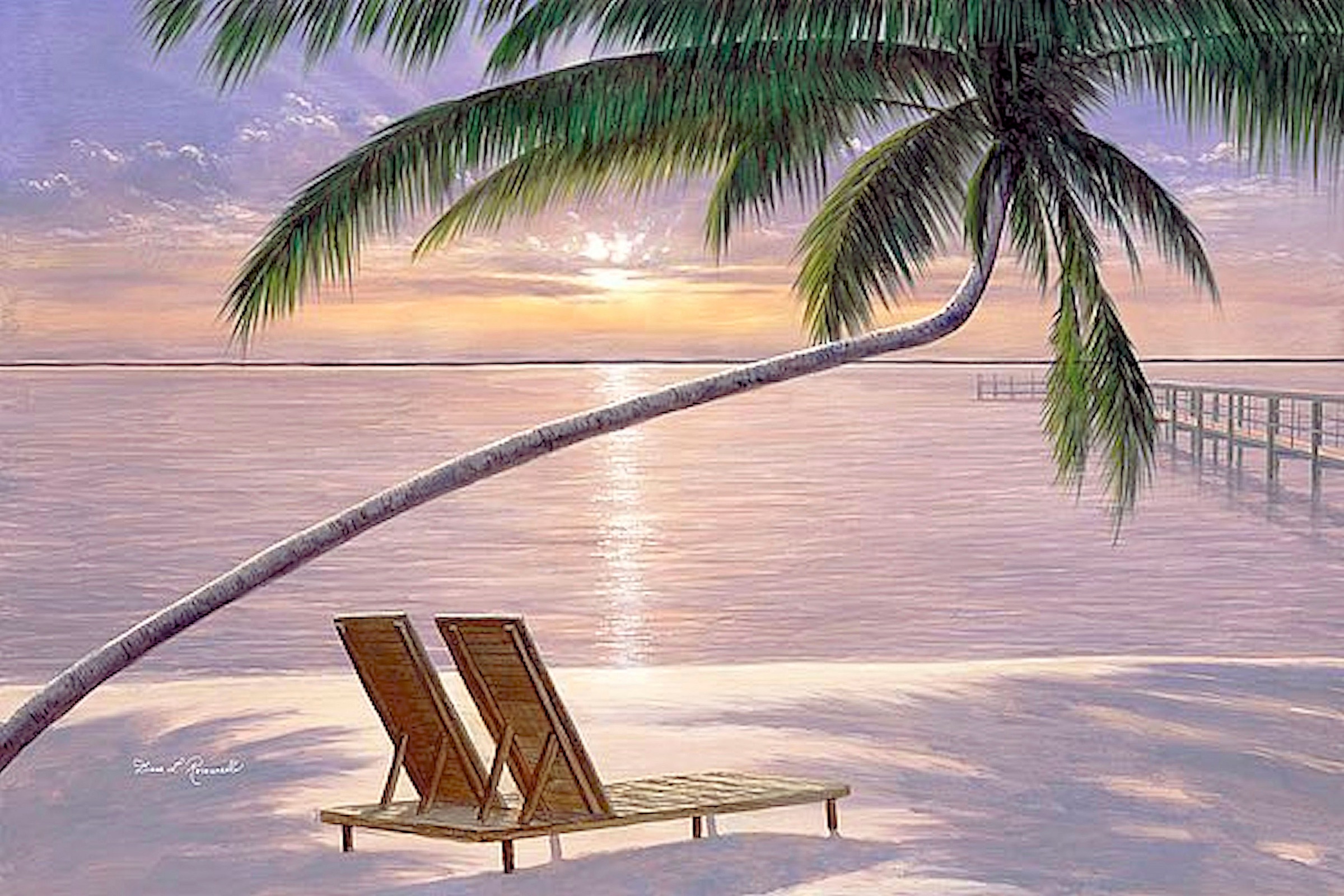 Image of my home Leinwandbild »D. ROMANELLO / Liegestuhl für zwei«, (1 St.) bei Ackermann Versand Schweiz