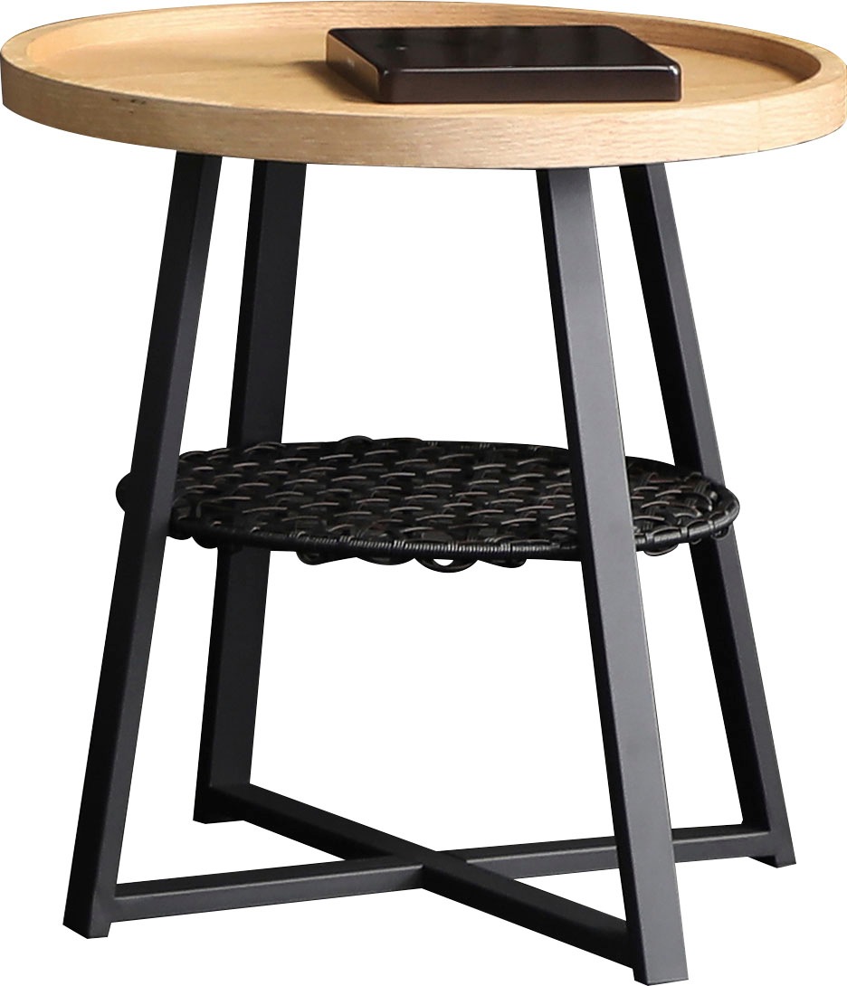 Image of SalesFever Beistelltisch, Ablagefläche unter der Tischplatte aus Metallrahmen und Polyrattan bei Ackermann Versand Schweiz