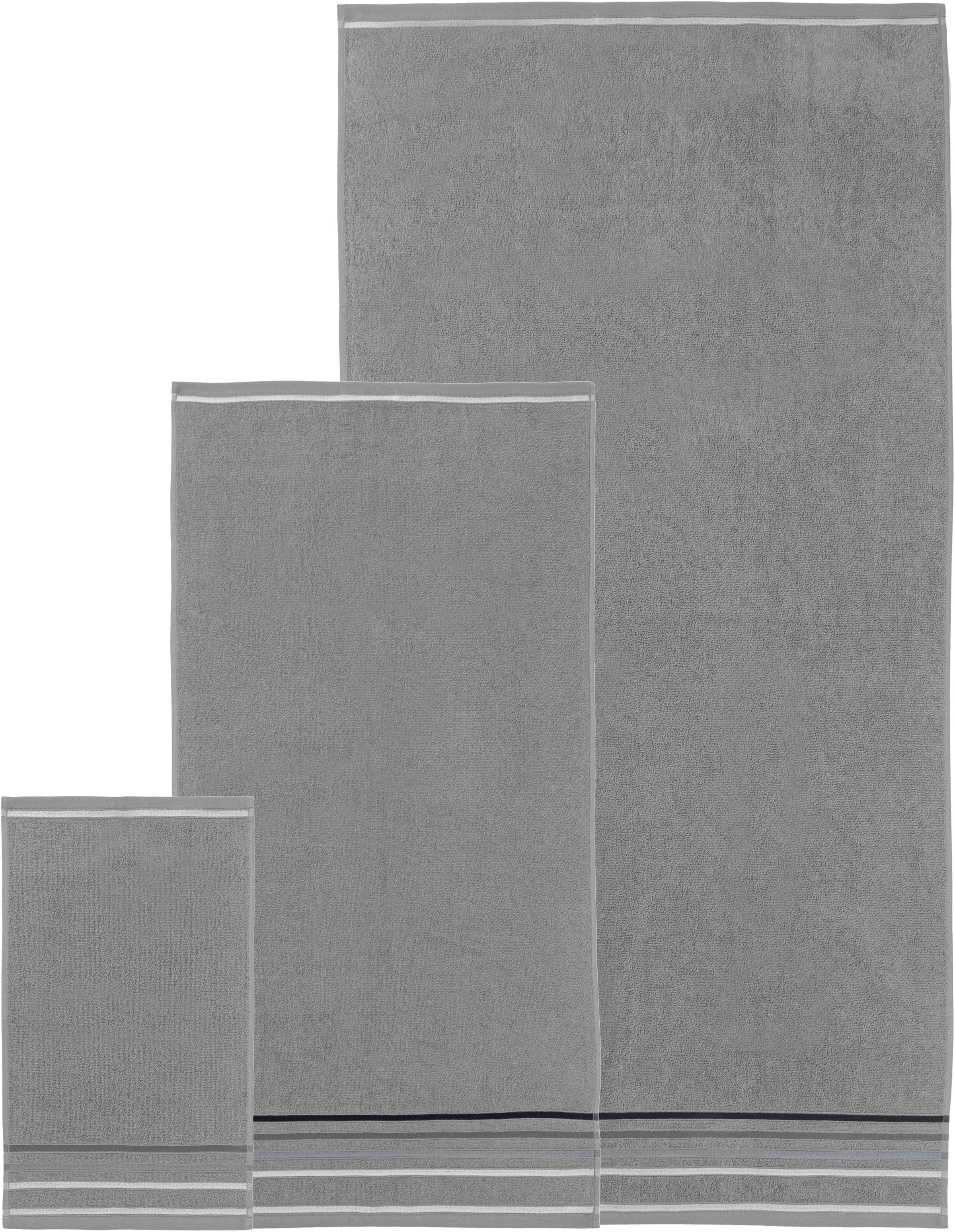 GOODproduct Set de serviettes »Niki, Duschtuch, Handtücher und Gästetücher« Ensemble Frottee en feutre Serviettes avec bordure rayée multicolore, douces, 100% coton