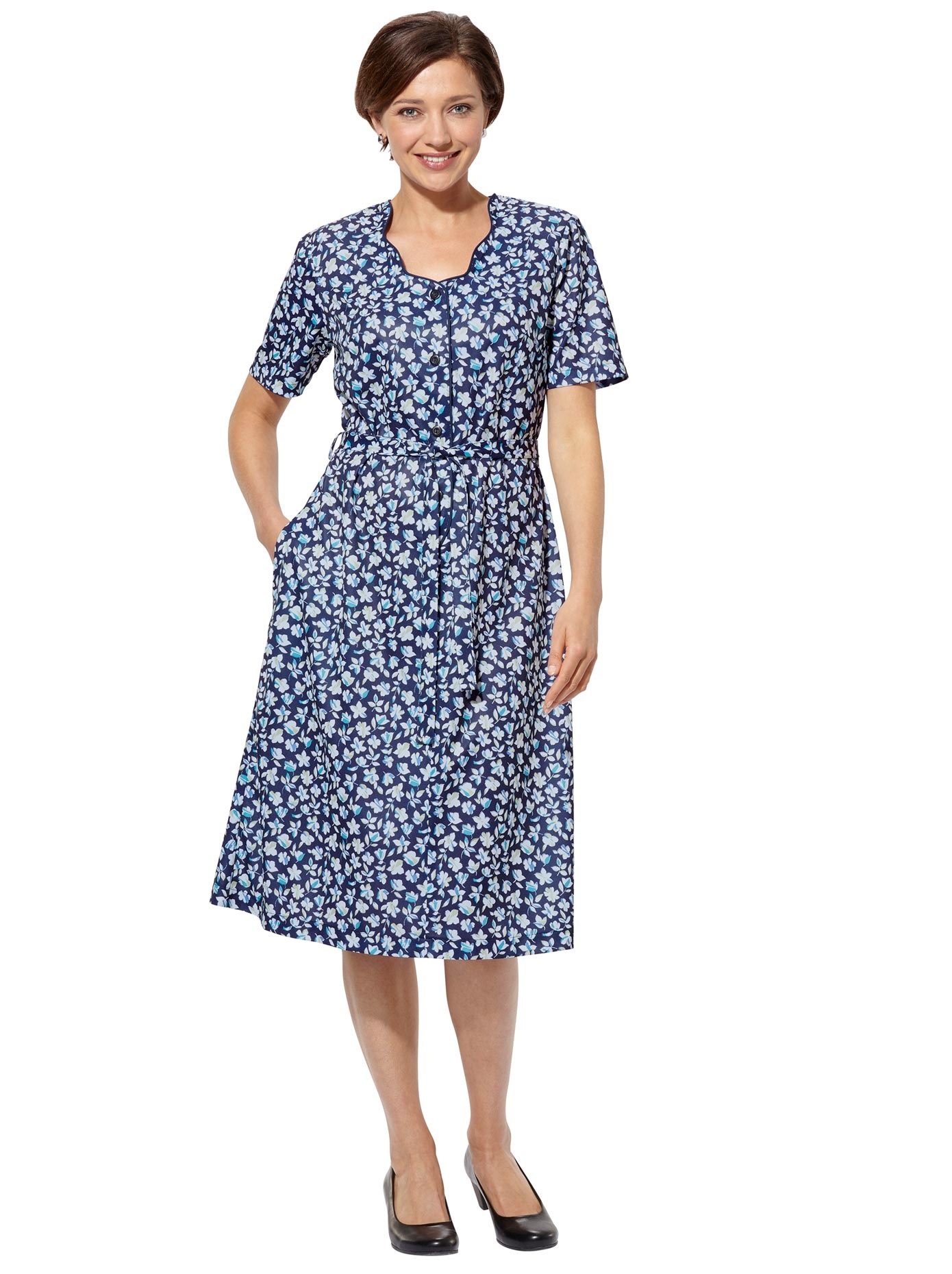 Jersey-Kleid mit Bindegürtel