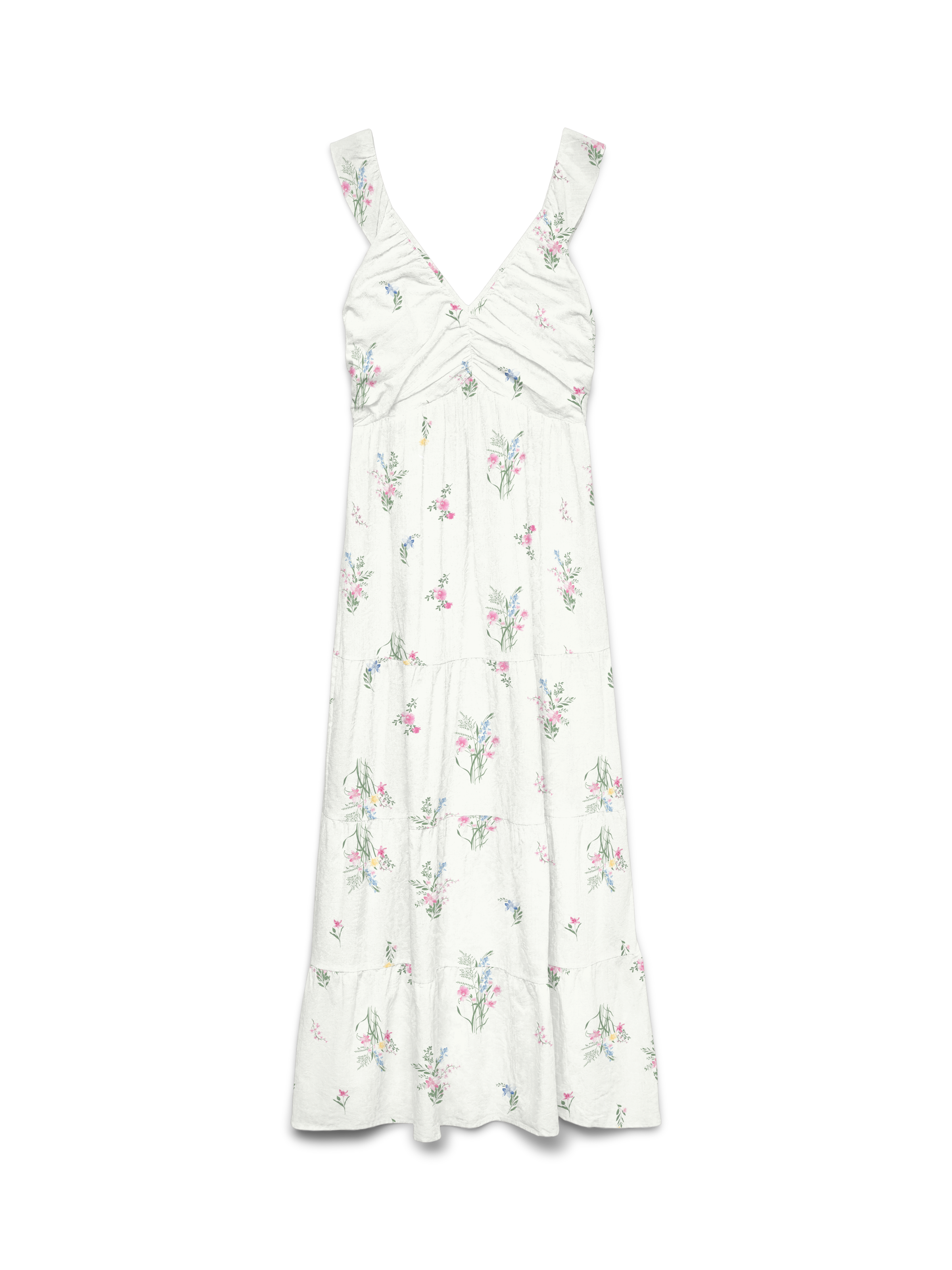 Vero Moda Maxi robe »VMDICTHE SL FRILL ANKLE DRESS WVN GA« coton, coupe régulière