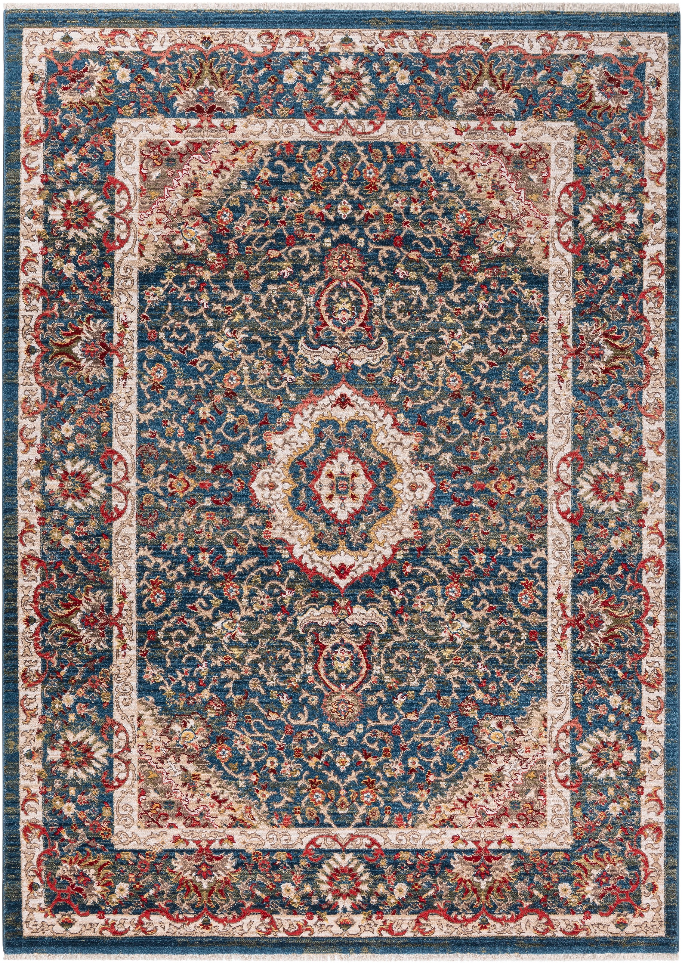 GOODproduct Teppich »Molvio, mit & ohne Fransen« rechteckig 18 mm Höhe Orient-Optik, Vintage Design, weich, Wohnzimmer, Schlafzimmer