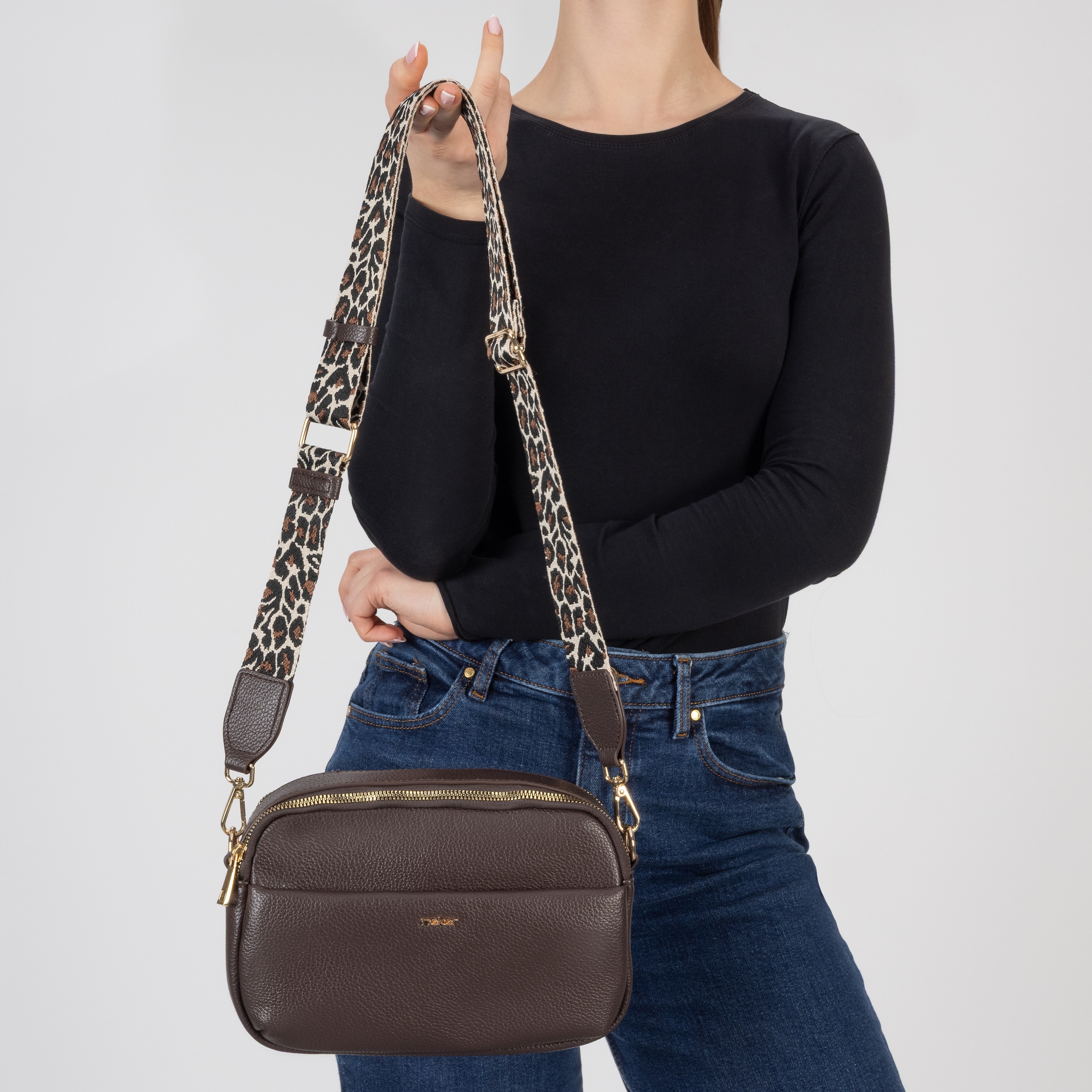 Rieker Sac à bandoulière Sac à bandoulière pour femme, sac à main avec deux fermetures éclair