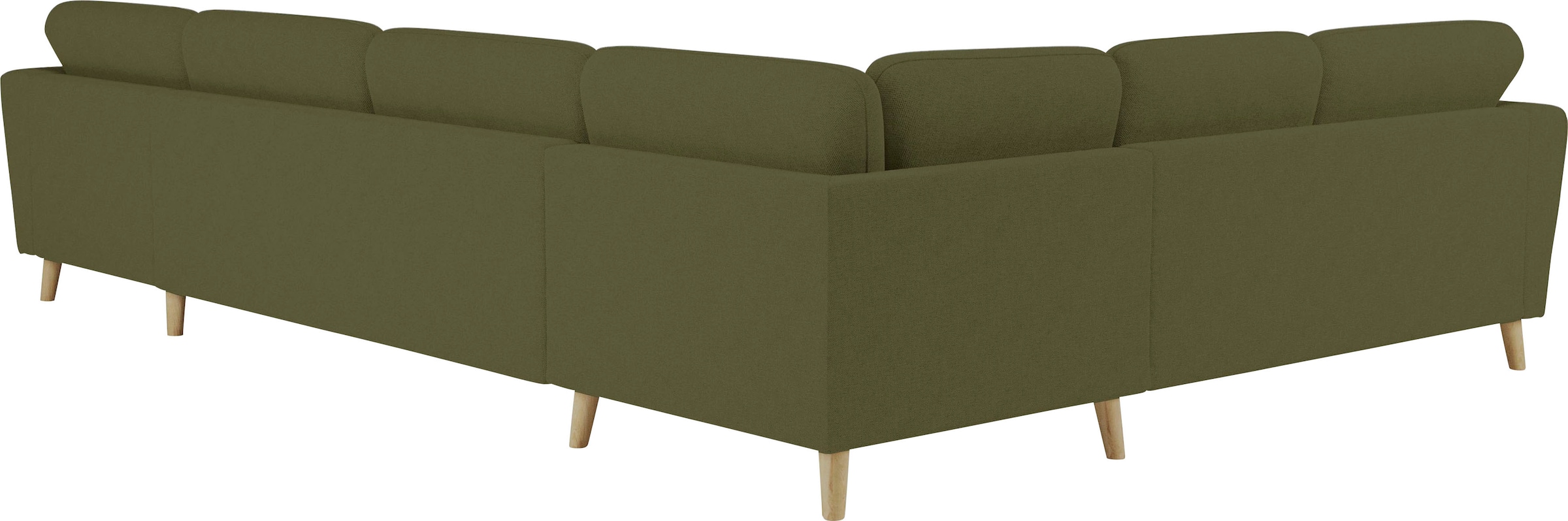 GOODproduct Paysage de salon »MARSEILLE XXL 349cm, U-Form, Ottomane rechts/links wählbar« pieds en bois massif de chêne, en différents revêtements et variantes de couleurs