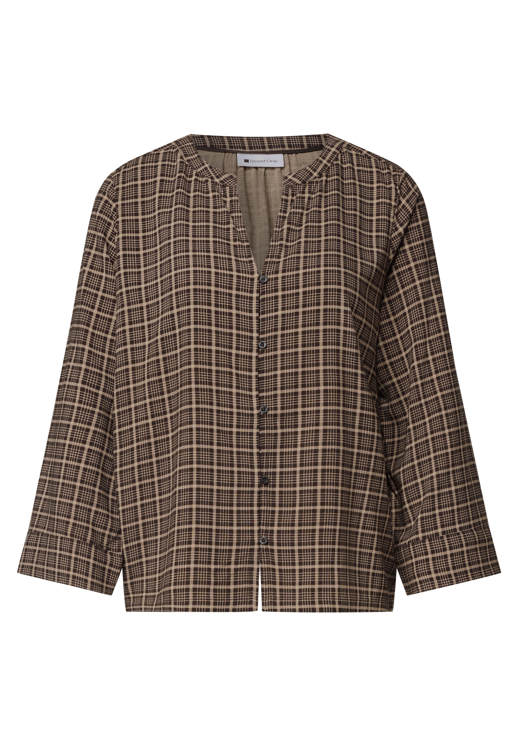 STREET ONE 3/4-Tunika-Bluse mit Splitneck und Allover-Print