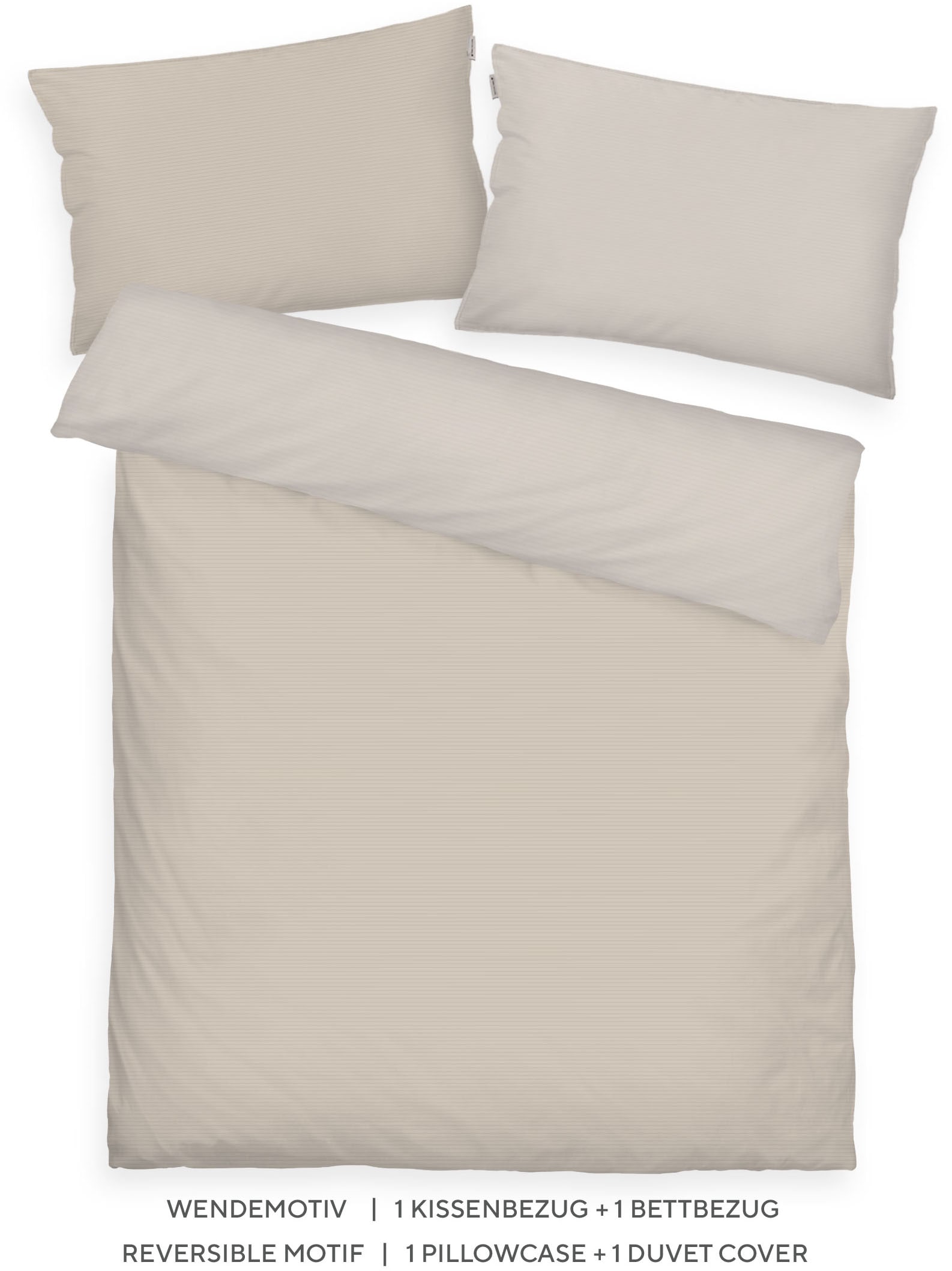 TOM TAILOR HOME Babybettwäsche »TWO-TONE SOLID COLORS in Gr. 100x135cm« 2 Stk. new bedroom, Doppelnaht am Kissen