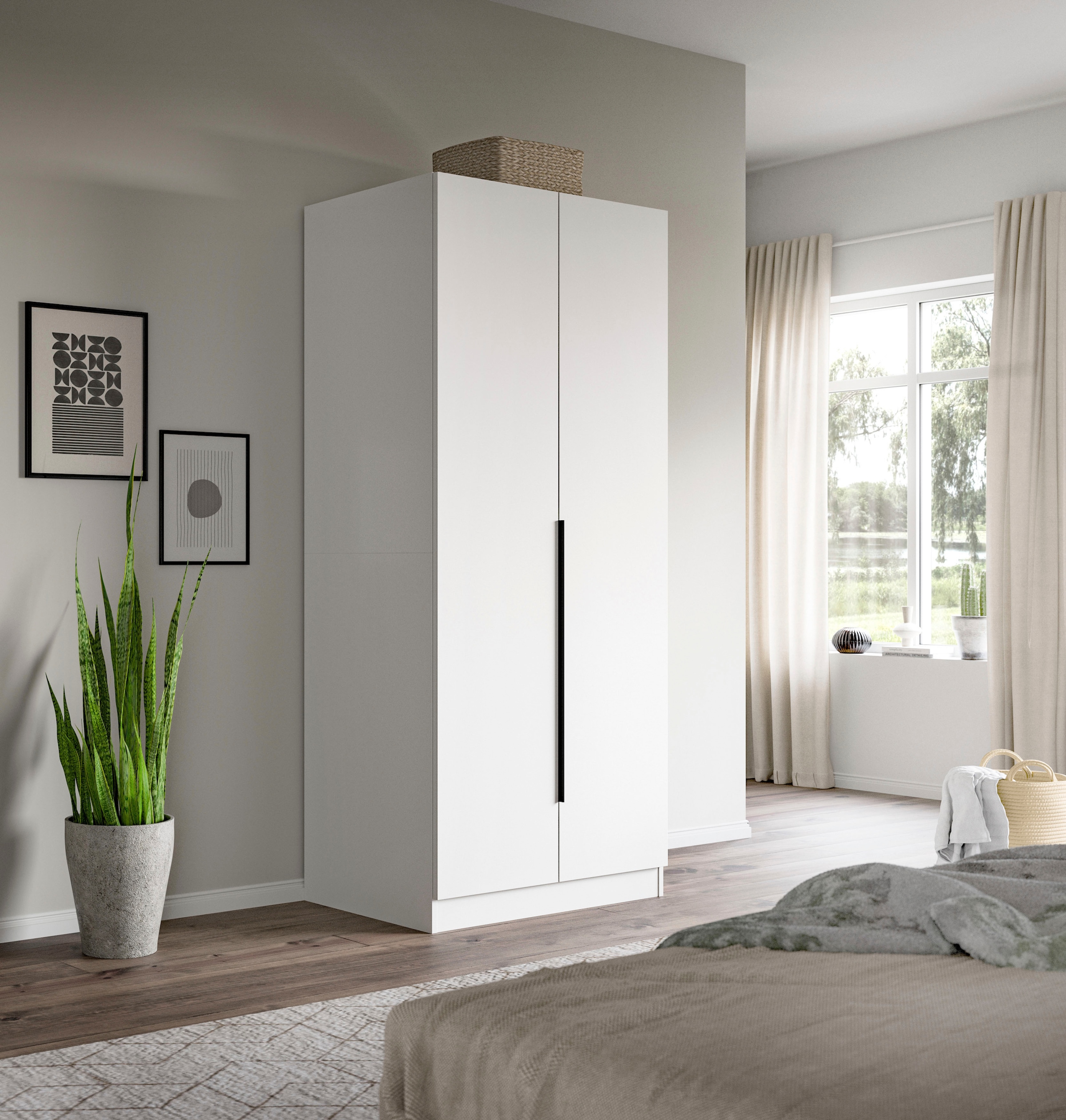 Home affaire Kleiderschrank »Skarde Schlafzimmerschrank, Garderobe, Schrank, Bestseller« Otto Bestseller Garderobe Schlafzimmerschrank,  Breite: 80 cm, weiss, Kleiderstange, Einlegeboden