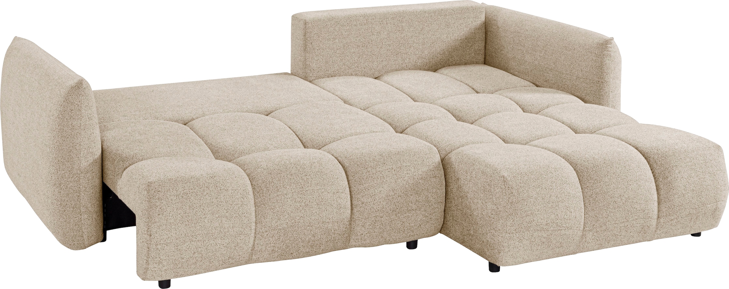 exxpo - sofa fashion Canapé d'angle »Livonia, B/T: 260/187, modern & praktisch für kleine Räume« Mit Bettfunktion & Bettkasten,hoher Sitzkomfort,inkl. Steppung, L-Form