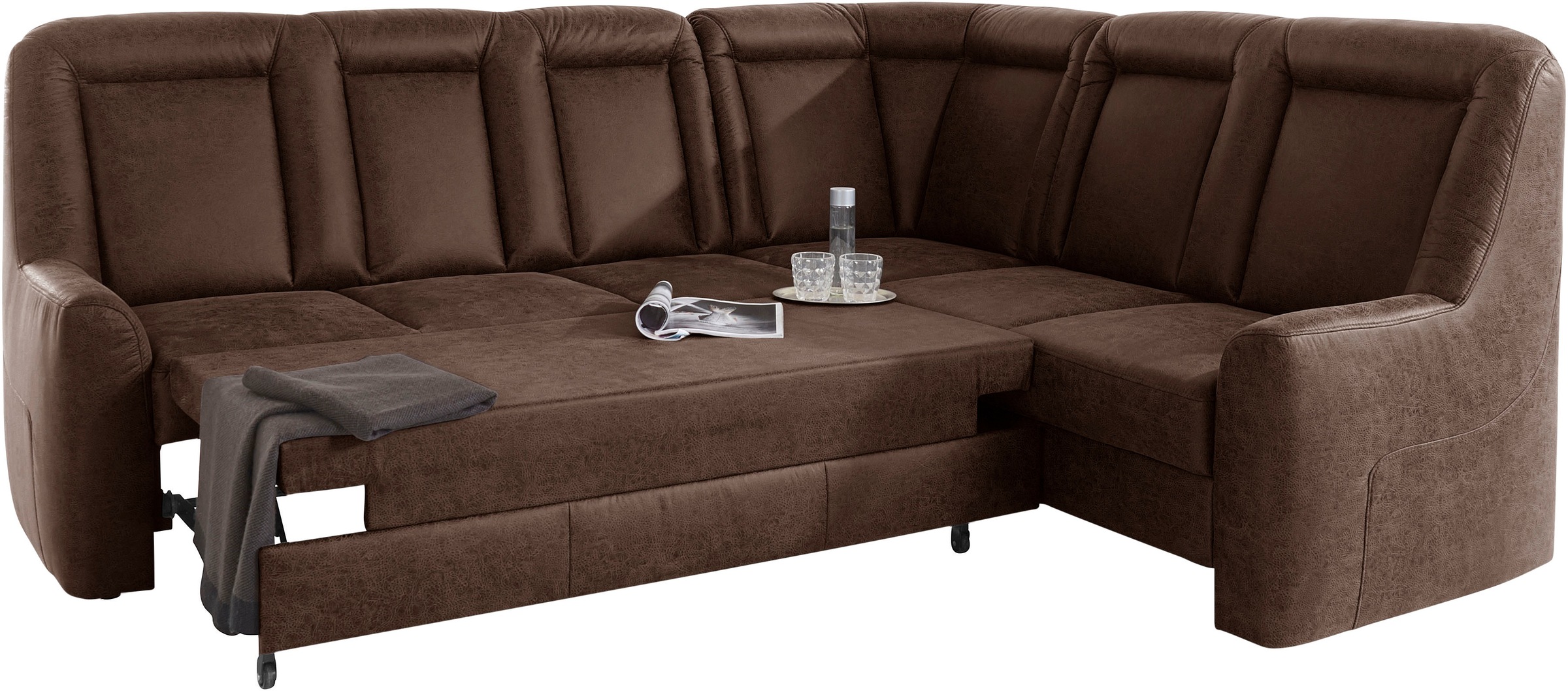 sit&more Ecksofa »Melissa L-Form«, klassisches Polsterprogramm, wahlweise Bettfunktion und Schubkasten