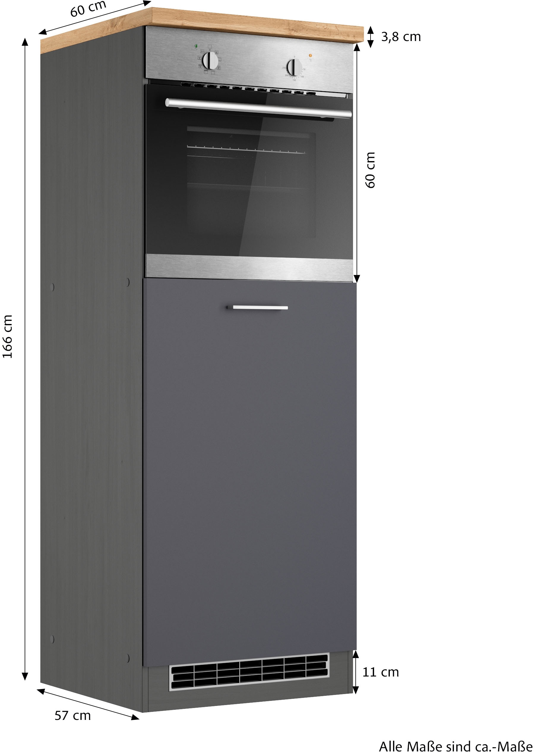 KOCHSTATION Armoire d'encastrement pour four »KS-Milan« meuble four 60 cm, façades mates ou brillantes