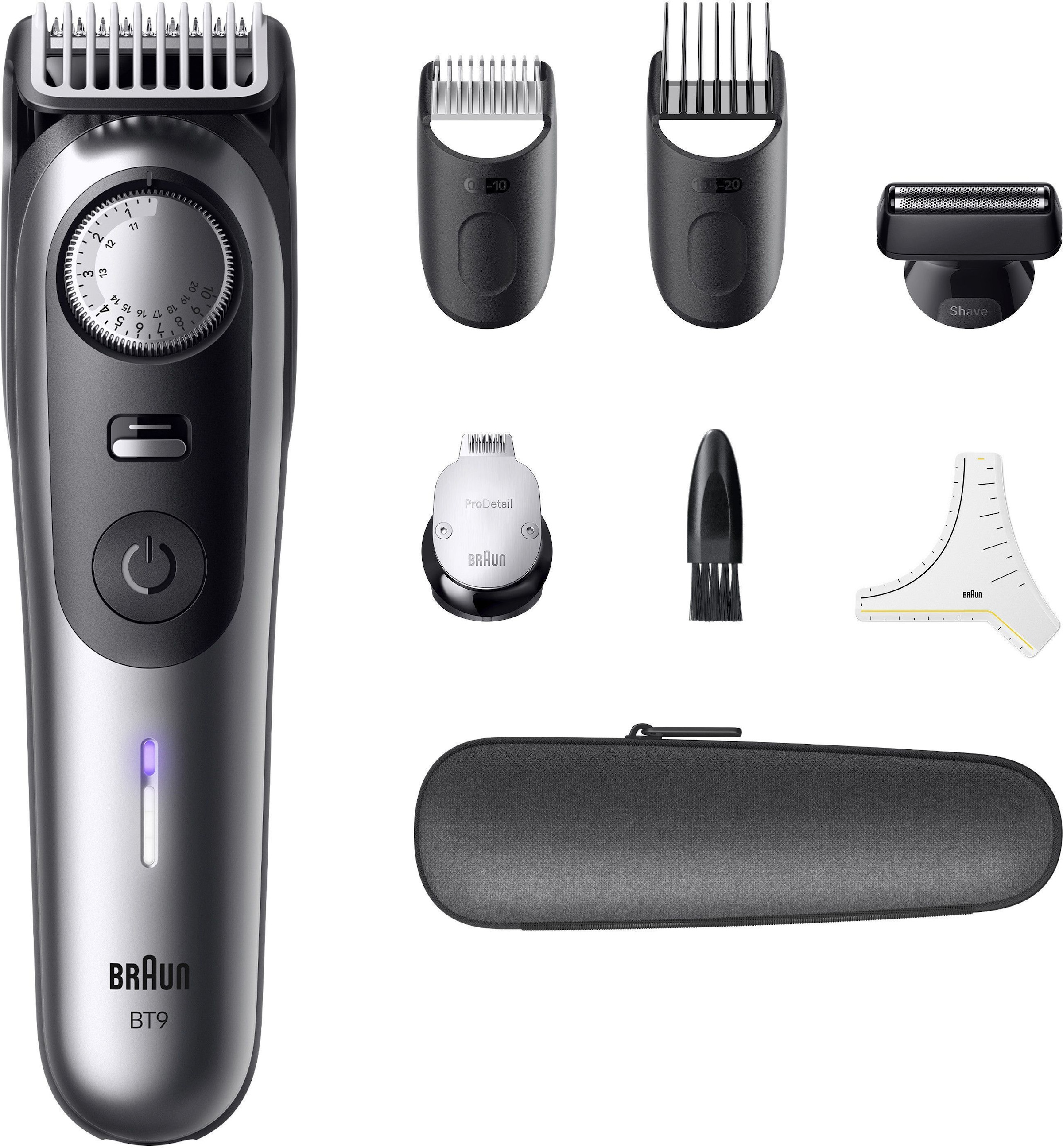Braun Tondeuse à cheveux »Barttrimmer BT9520« Lame ProBlade tranchante à vie, autonomie batterie 180 min, 52 longueurs