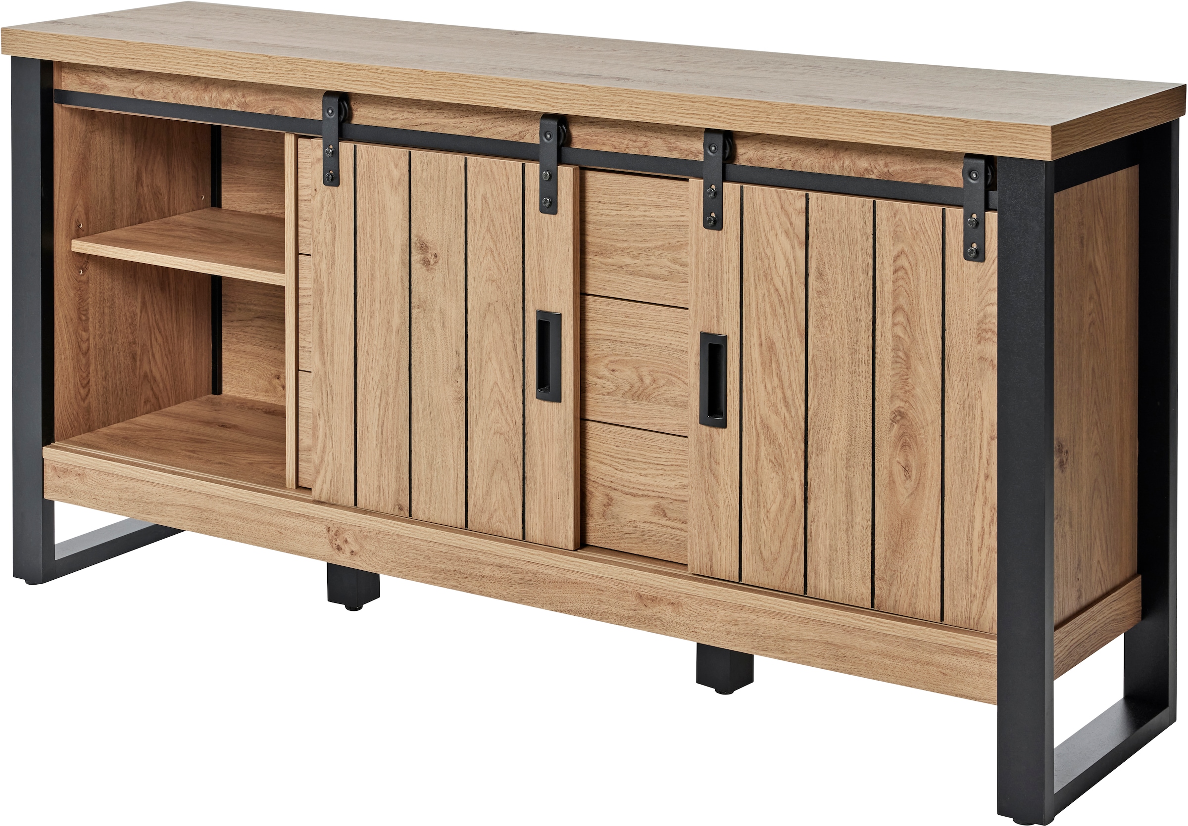 Jahnke Sideboard »SLIDE SBS 150« 1 Stk. tlg. Sideboard mit 2 Schiebetüren, Metallgestell, Breite ca. 150cm