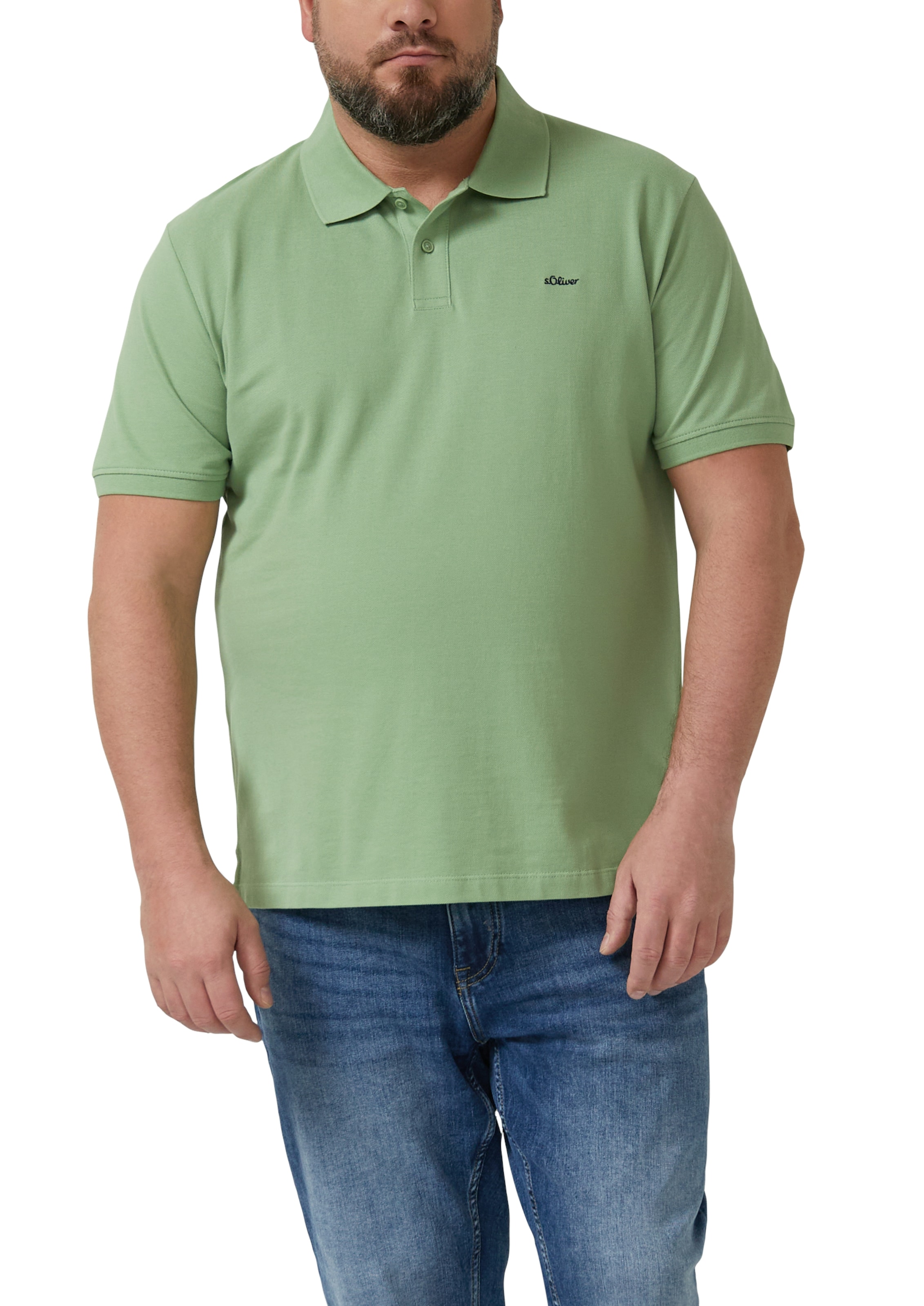 Image of s.Oliver Men Big Sizes Poloshirt Kurzarm-Polo aus Baumwolle - Grosse Grössen