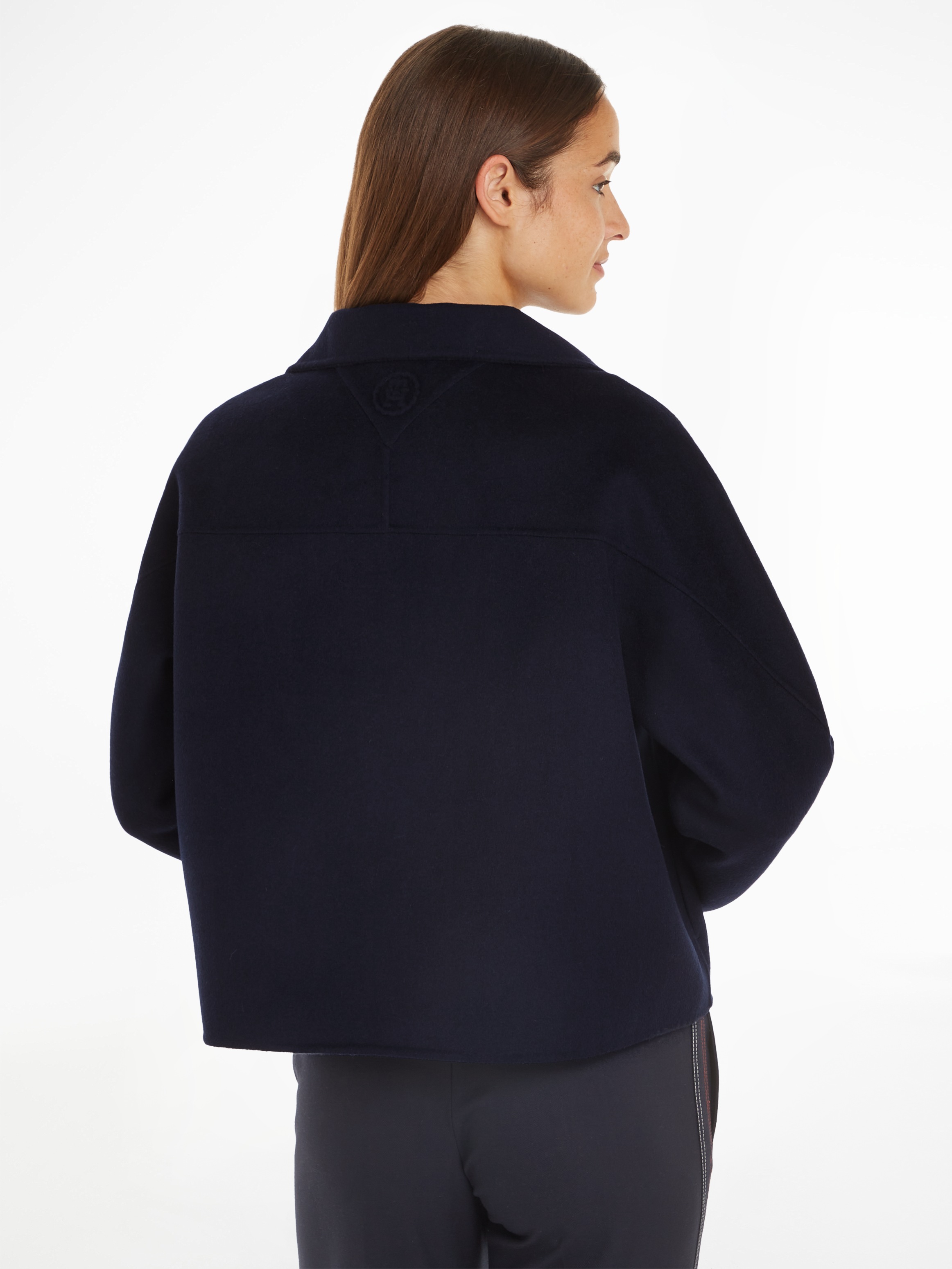 Tommy Hilfiger Outdoorjacke »DF WOOL BLEND FUNNEL JACKET«, mit hochschliessendem Kragen