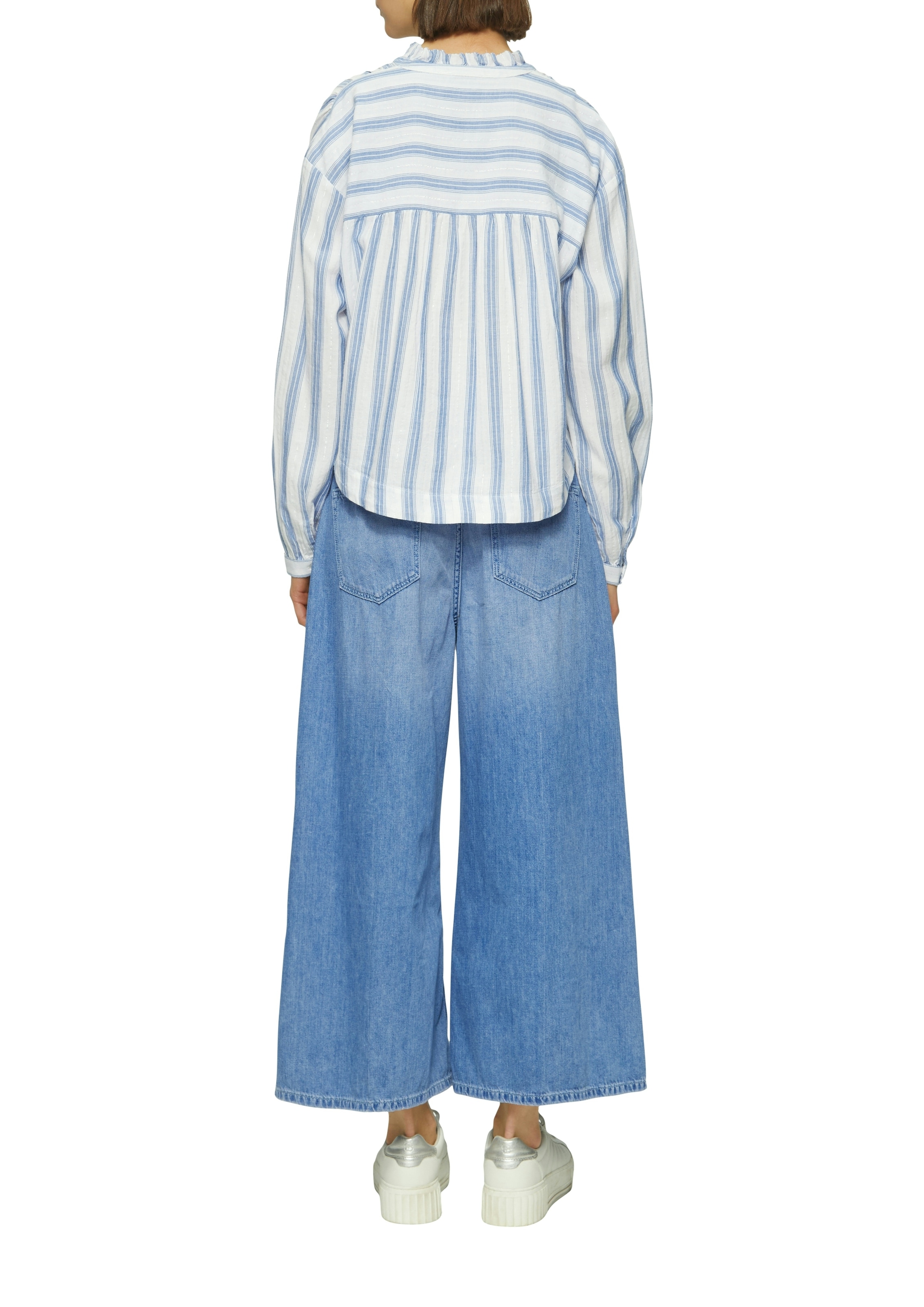 s.Oliver Blouse à manches longues avec volants et fil scintillant