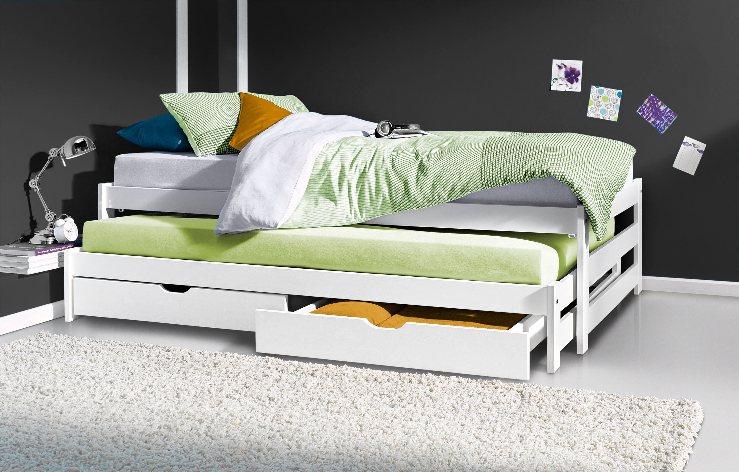 Image of GOODproduct Funktionsbett ""TORGNY " mit 2 Schubladen" mit zwei Schlafplätzen, aus massiver Kiefer, FSC-zertifiziert