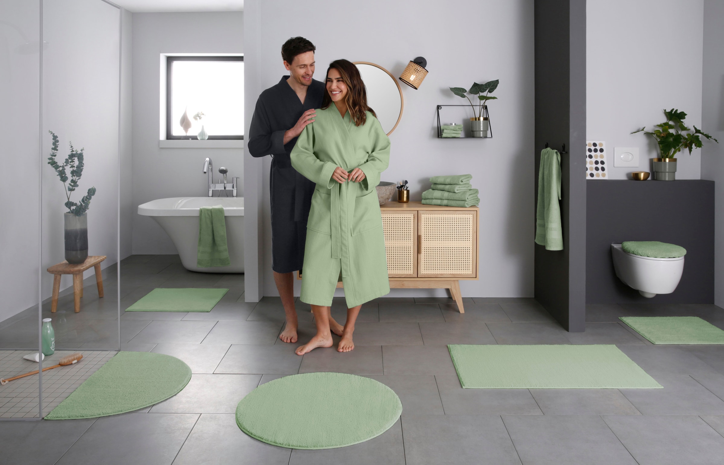 my home Badematte »Vanessa, Badvorleger, Badezimmer Teppich«, rutschhemmend beschichtet, schnell trocknend-fussbodenheizungsgeeignet-strapazierfähig, Badteppich, weiche Haptik, unifarben