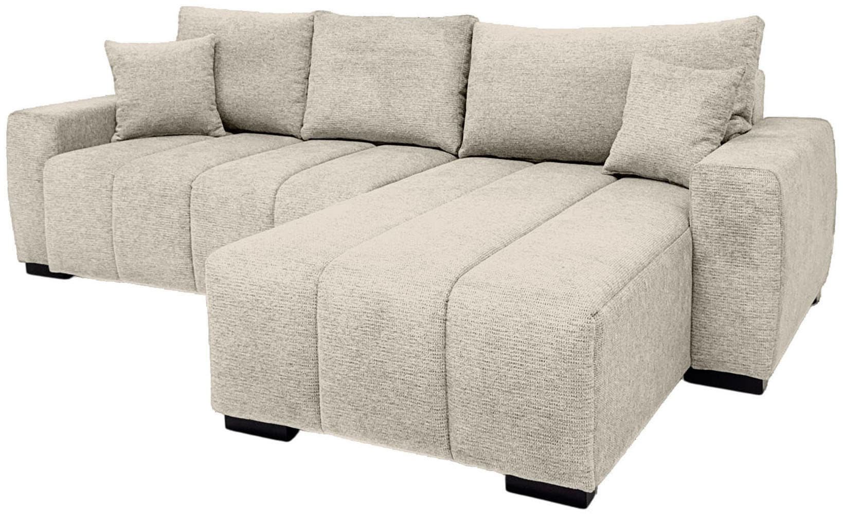 Home affaire Ecksofa »Bello L-Form, B: 256 cm« Schlaffunktion, Bettkasten & 2 Zierkissen, Federkern