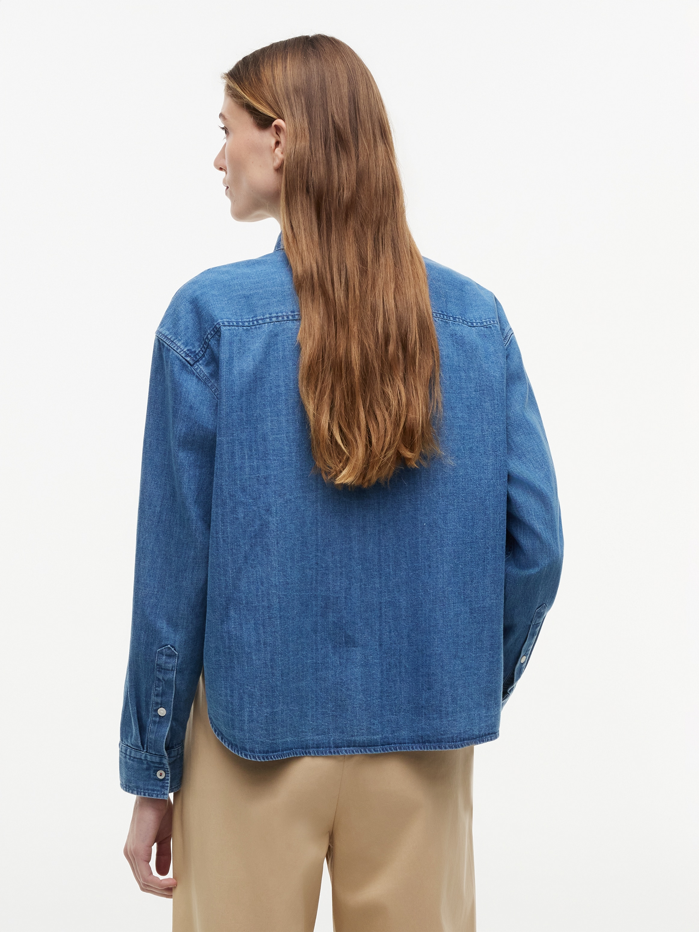 Tommy Hilfiger Blouse en jean »LIGHT DENIM BOXY SHIRT LS« Baumwolle
