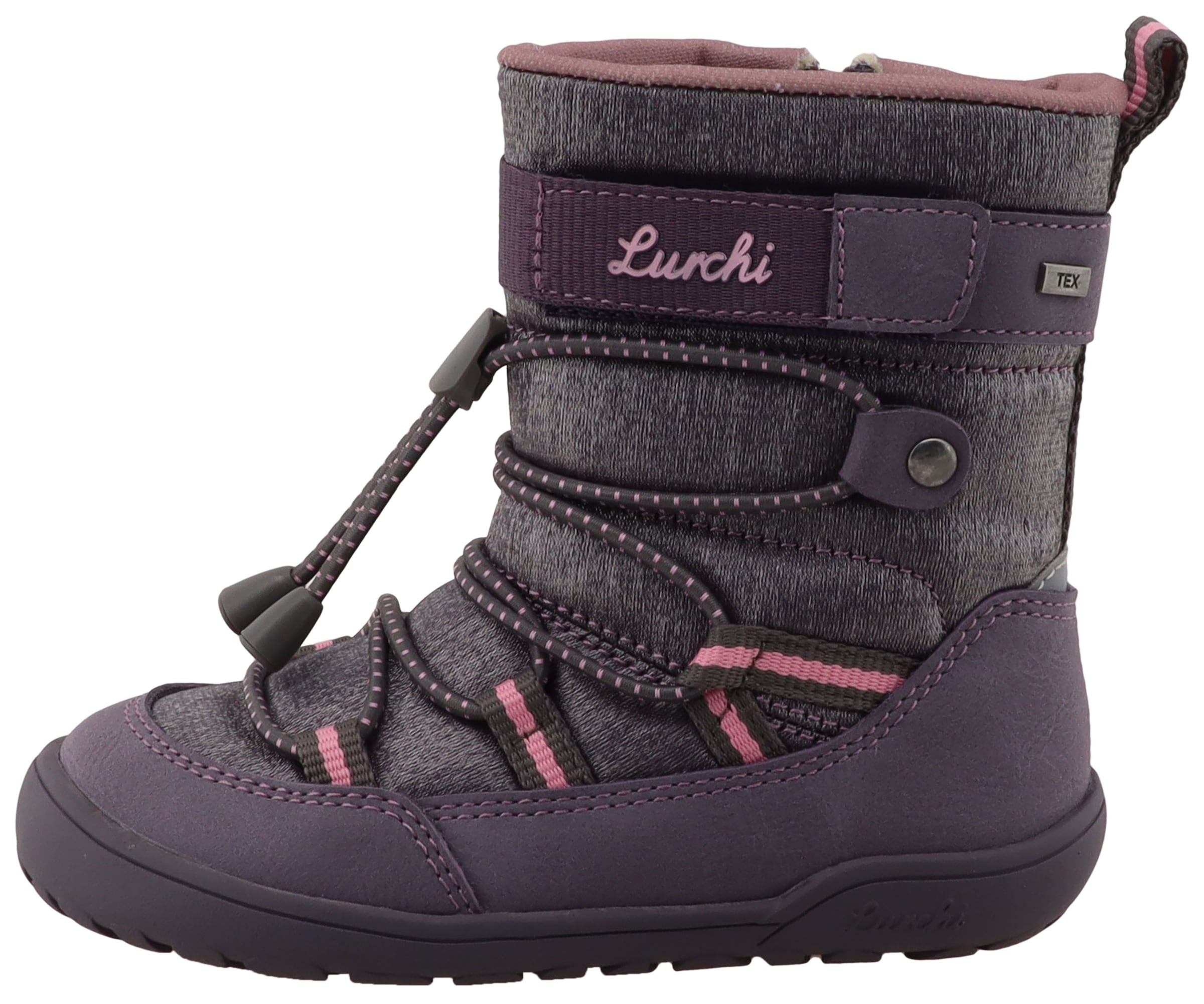 Lurchi Chaussures pieds nus »Jace 1 Barefoot-TEX«  Bottes d'hiver avec empiècements contrastants, gabarit de tailles à télécharger