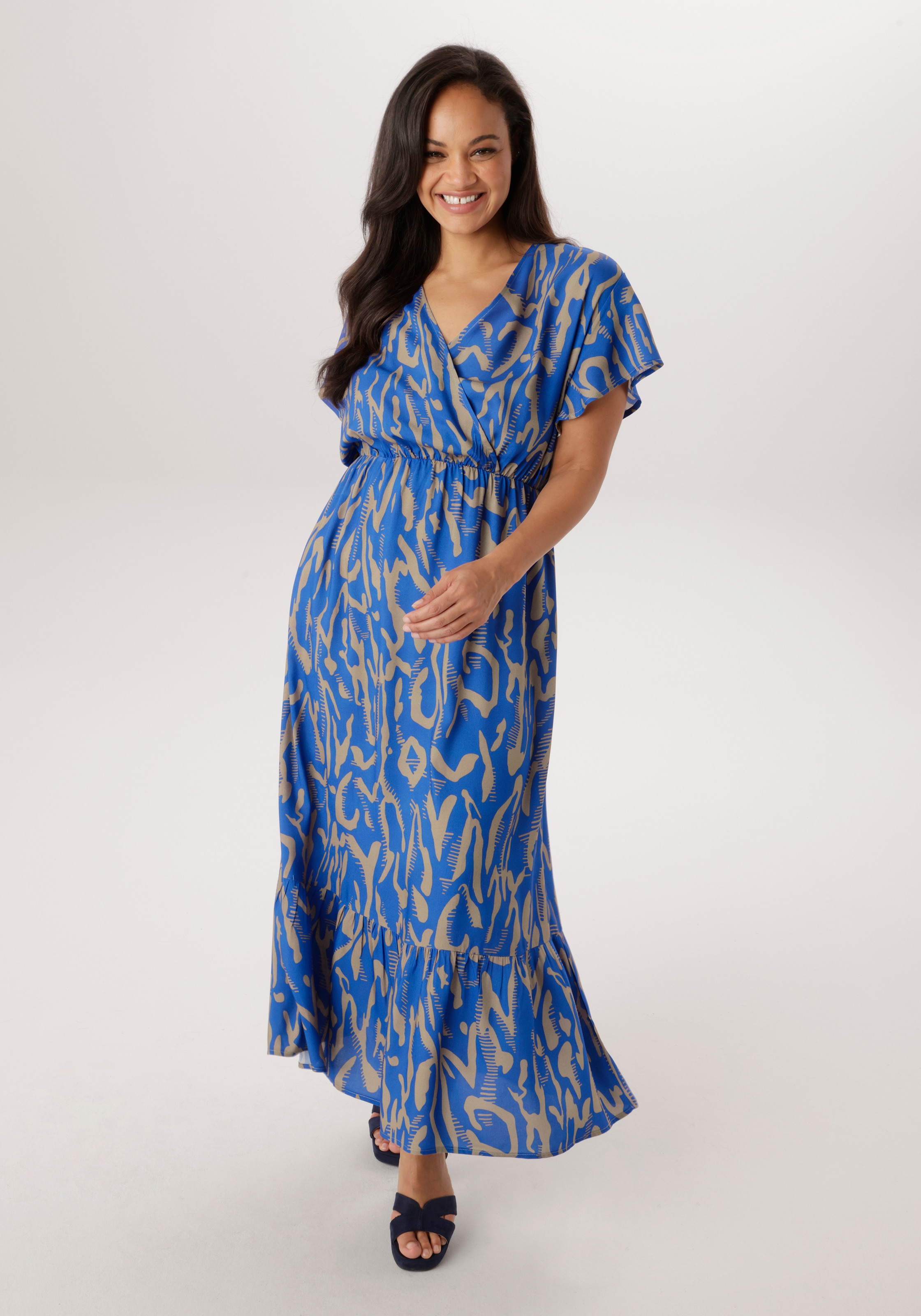Image of Aniston PLUS Maxikleid in Wickeloptik