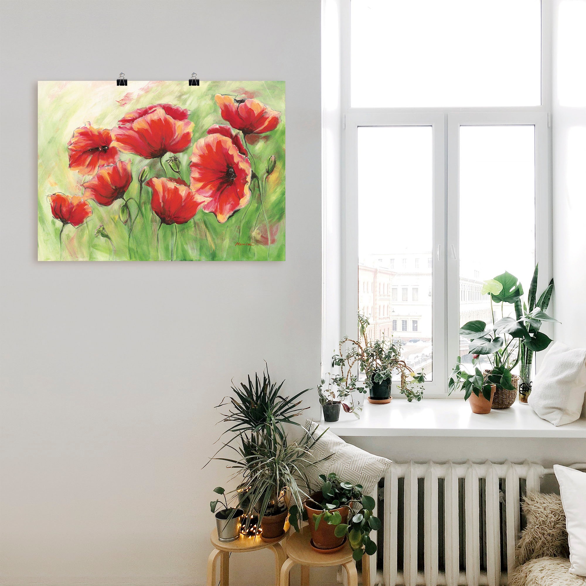Artland Wandbild »Rote Mohnblumen II«, Blumen, (1 St.), als Leinwandbild, Poster in verschied. Grössen