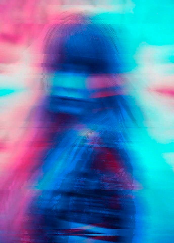 Image of Komar Bild "Neon Girl" Porträts 1 Stk. tlg. Wandbild zur Dekoration - ohne Rahmen