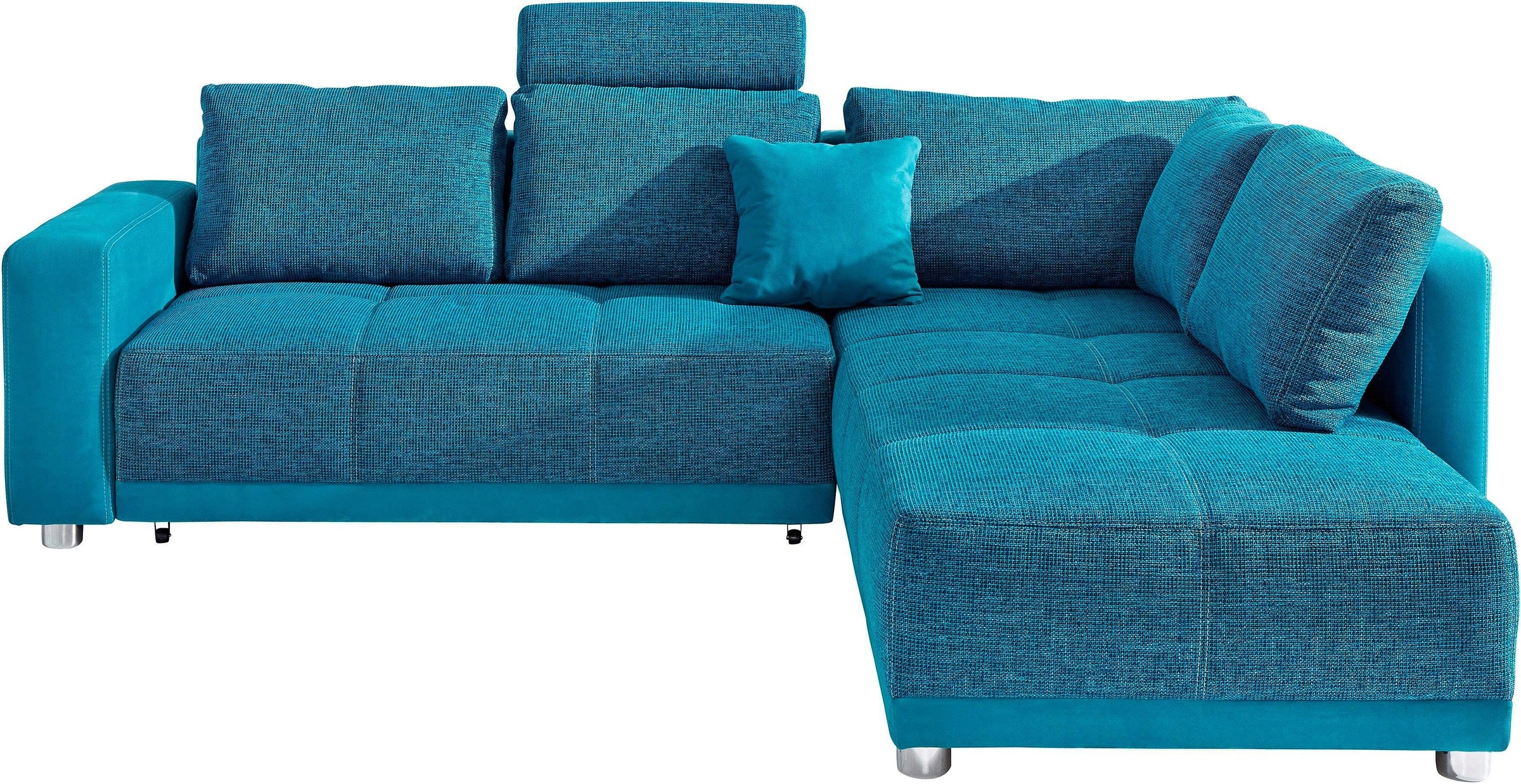 Image of Places of Style Ecksofa, mit Bettfunktion, Bettkasten und Federkern, wahlweise mit 1 oder 3 Kopfstützen, Ottomane links oder rechts montierbar bei Ackermann Versand Schweiz