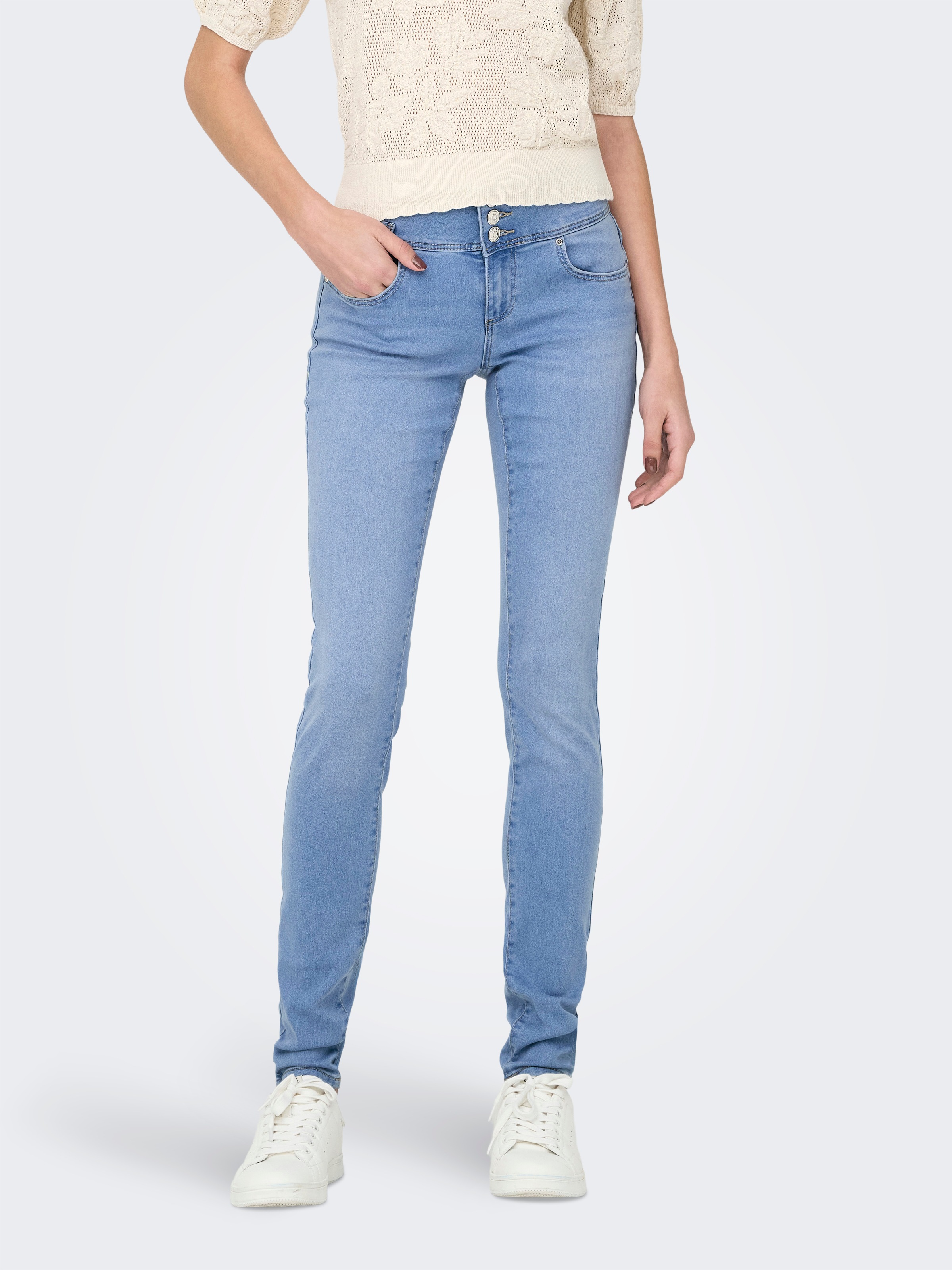 Image of ONLY Skinny-fit-Jeans "ONLROYAL REG VIS BUT SK DNM PIM"