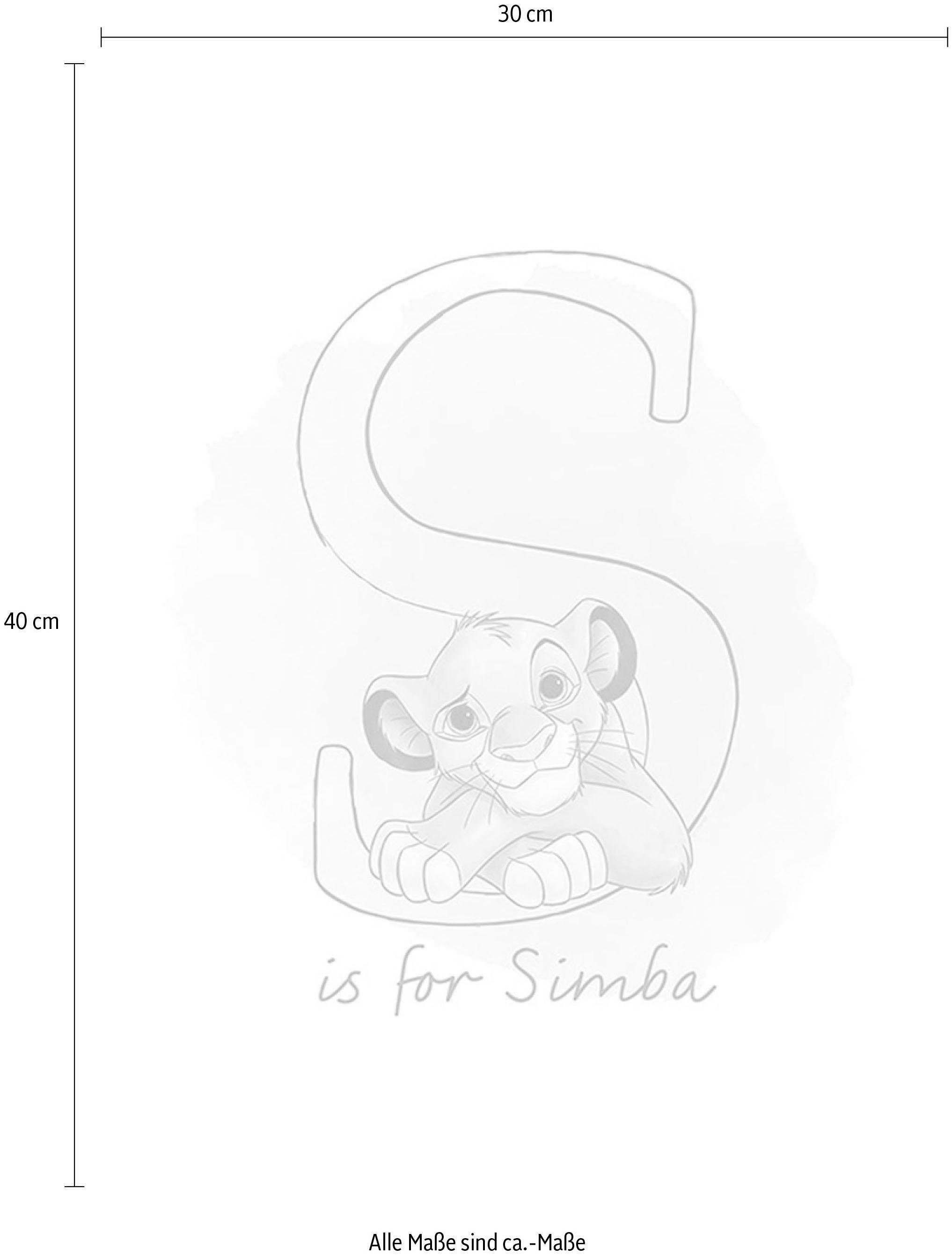 Komar Bild »S like Simba«, Disney, (1 St.), Wandbild zur Dekoration im Kinderzimmer - ohne Rahmen