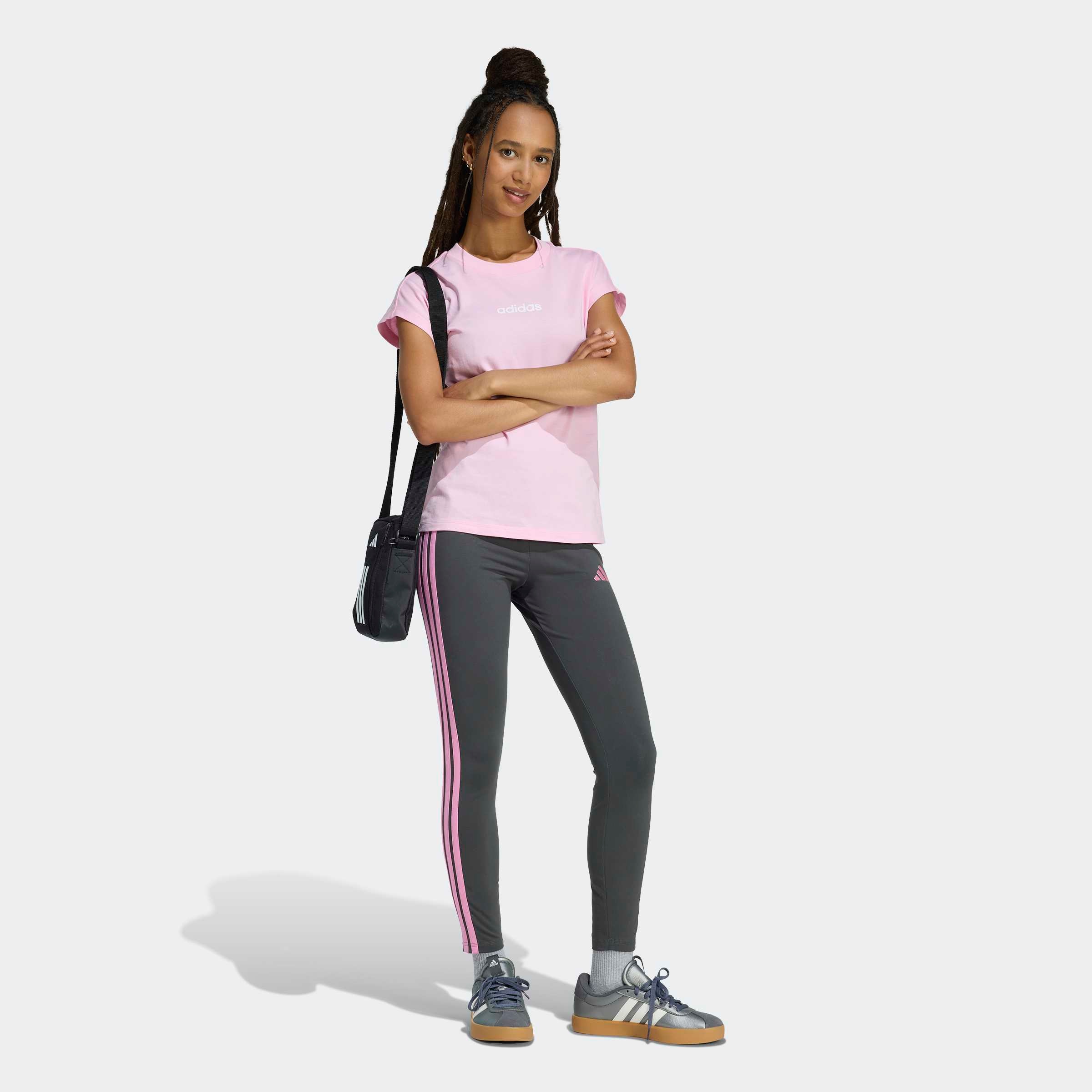 adidas Sportswear Trainingstights »ESSENTIALS 3-STREIFEN COTTON«  sportlicher Look mit 3-Streifen, aus Baumwolle und Elasthan