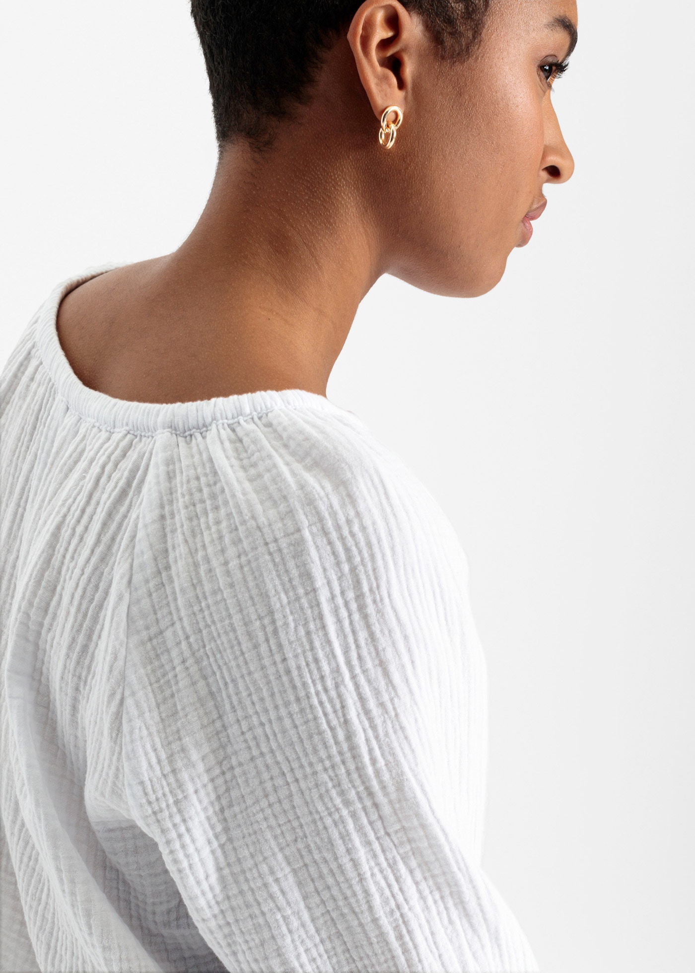 bonprix Blouse à manches longues »Musselin-Bluse aus Baumwolle« Musselin-Bluse aus Baumwolle