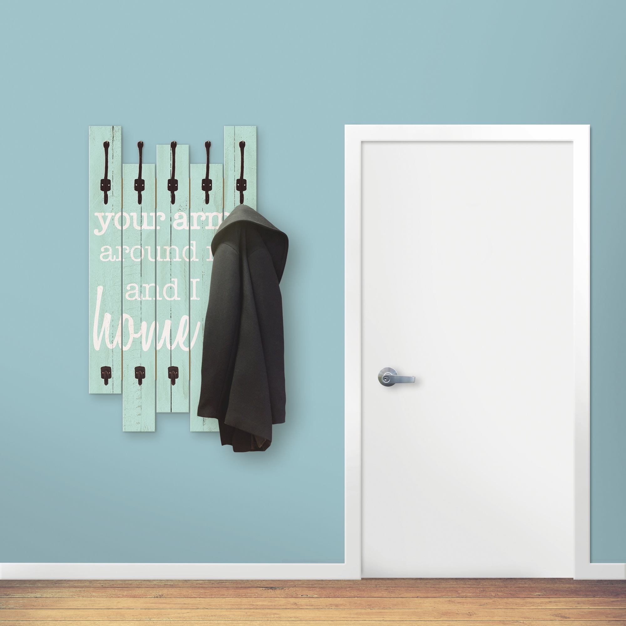 Image of Artland Garderobenleiste »Eine Umarmung von Dir«, platzsparende Wandgarderobe aus Holz mit 4 Haken, geeignet für kleinen, schmalen Flur, Flurgarderobe bei Ackermann Versand Schweiz