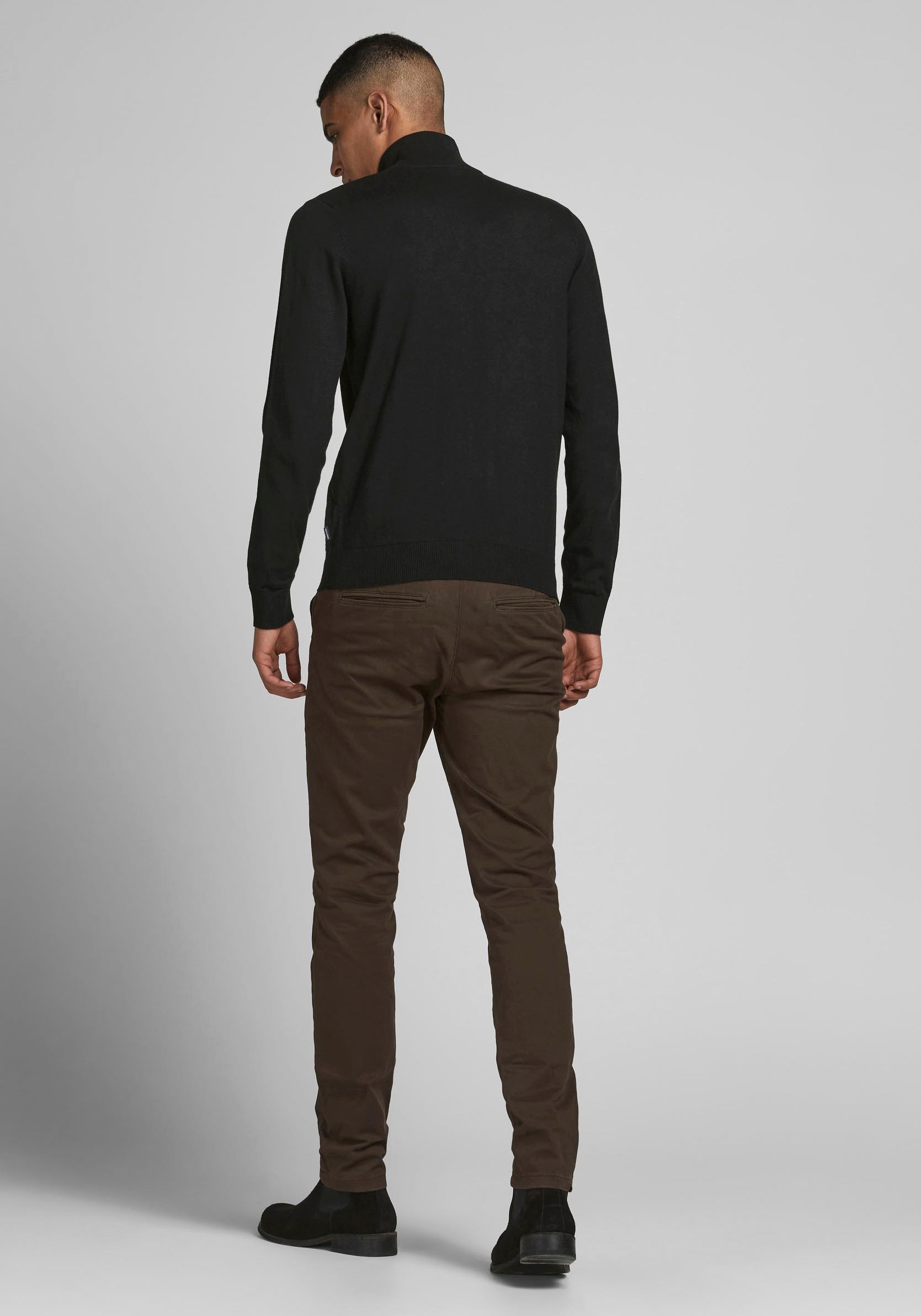 Jack & Jones Strickpullover »EMIL KNIT HALF ZIP«, mit kurzem Reissverschluss im Troyer-Look