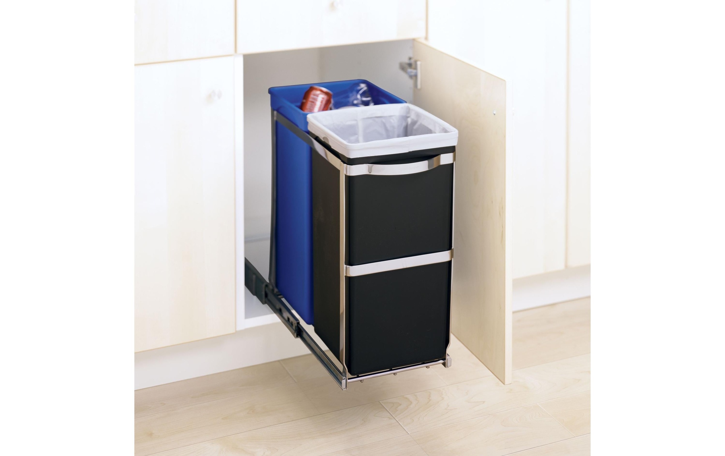 simplehuman Einbaumülleimer »Schrank-Abfalleimer 20+15 l« 2 Behälter