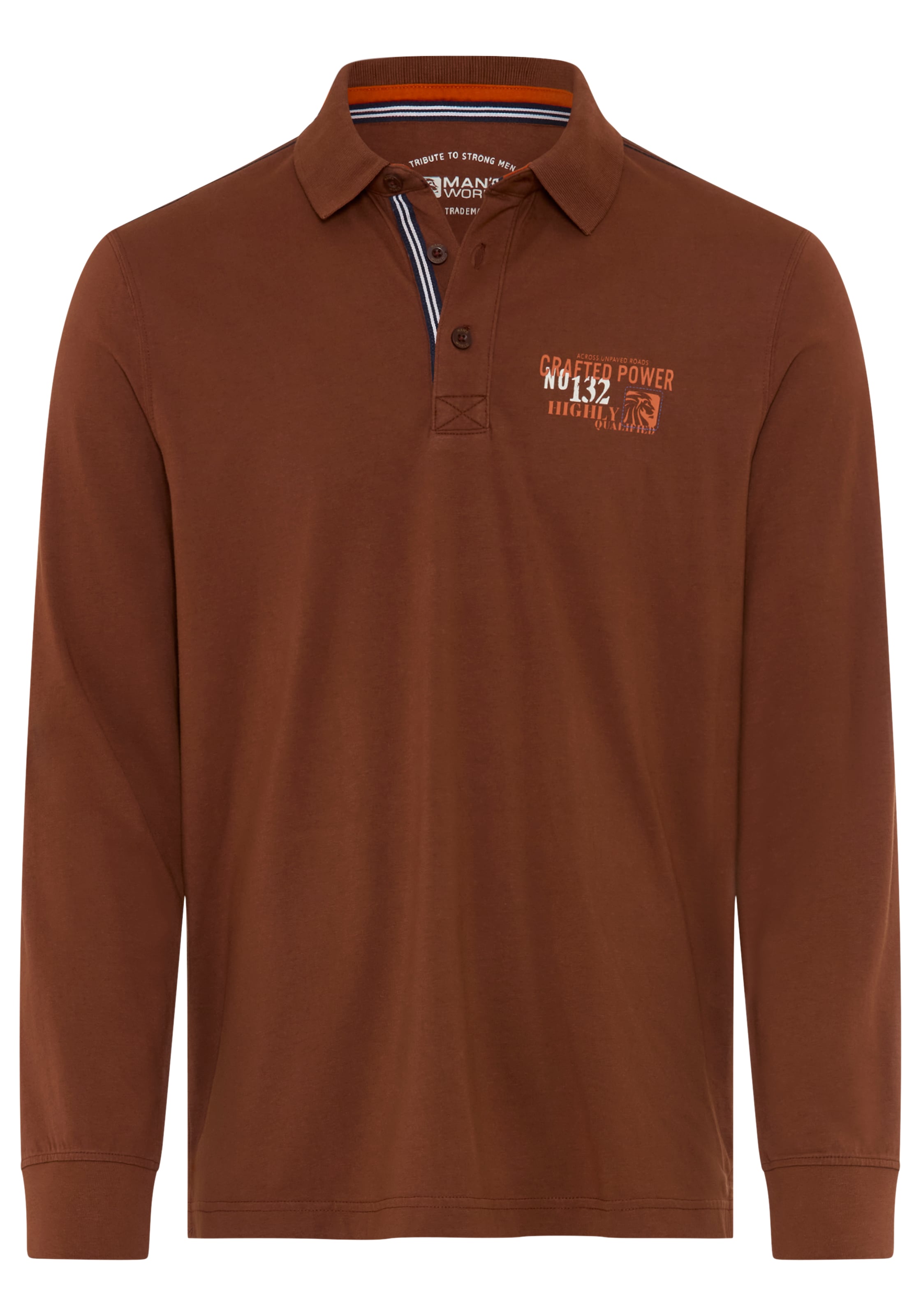 Man's World Polo coupe normale, manches longues, look classique