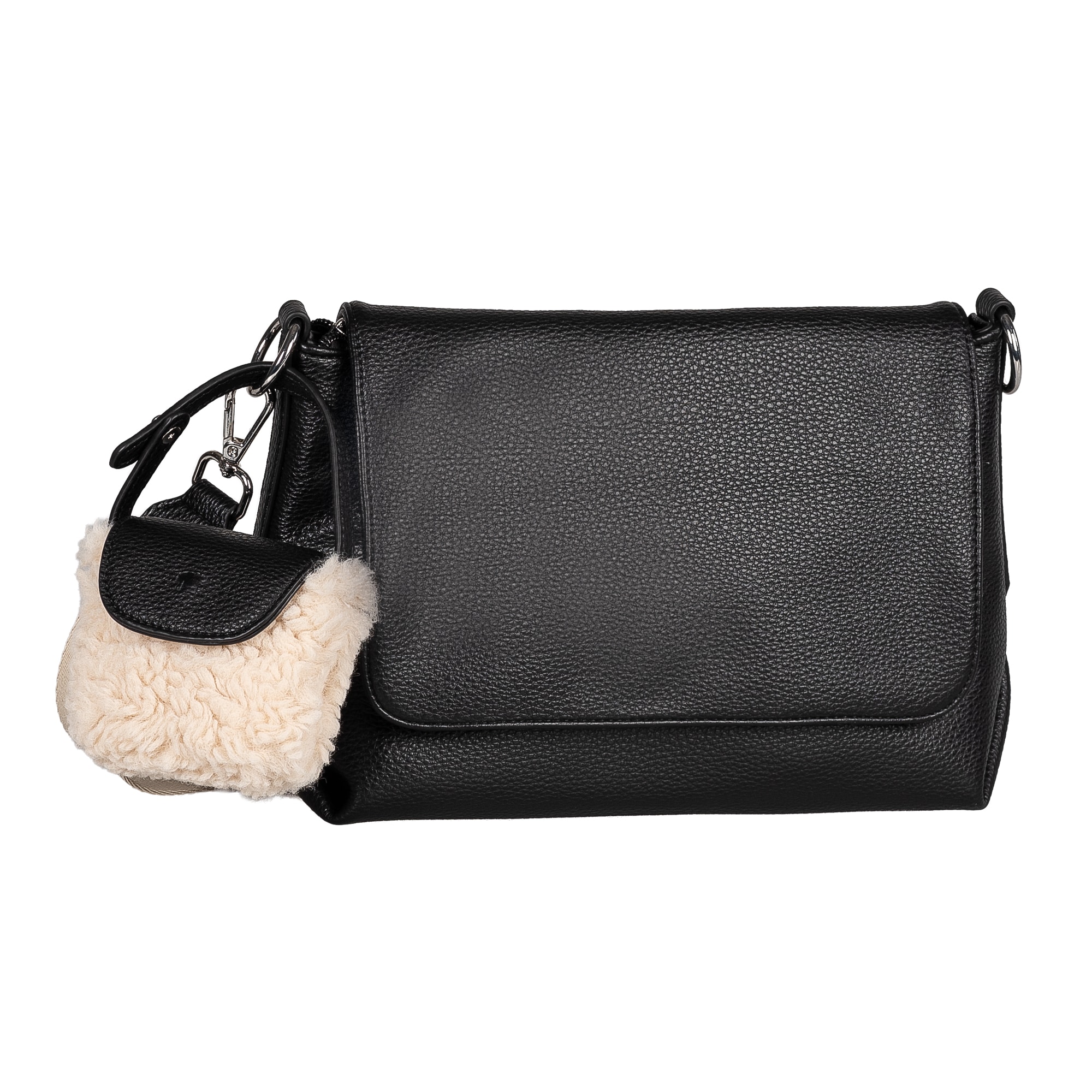Image of TOM TAILOR Umhängetasche "Fania" Damen Schultertasche mit Fellimitat-Anhänger