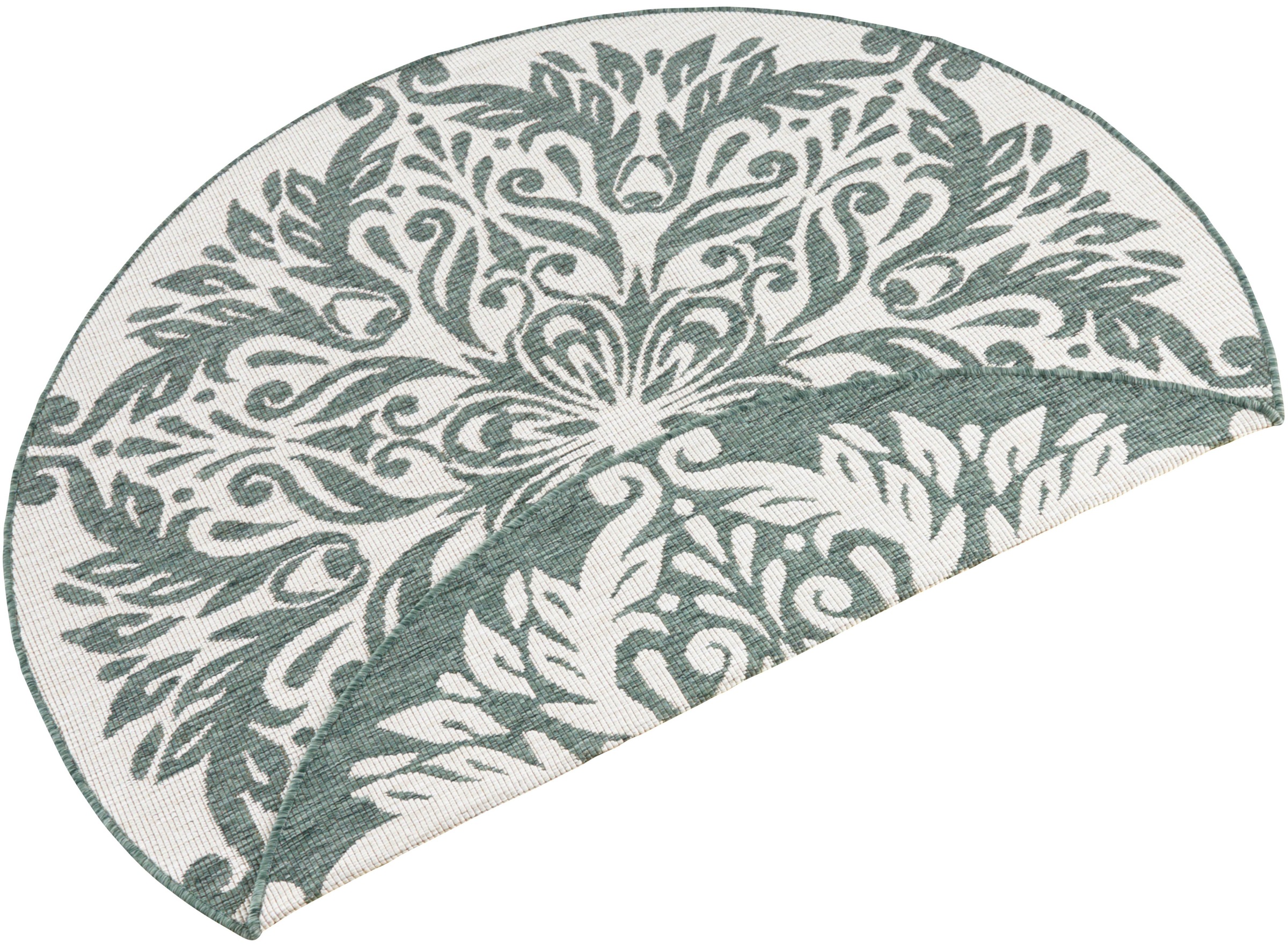 Image of NORTHRUGS Teppich »Madrid«, rund, 5 mm Höhe, In-und Outdoor geeignet, Wohnzimmer, Balkon, Terrasse, Garten, Robust, Pflegeleicht, Flachgewebe, Wendbar bei Ackermann Versand Schweiz