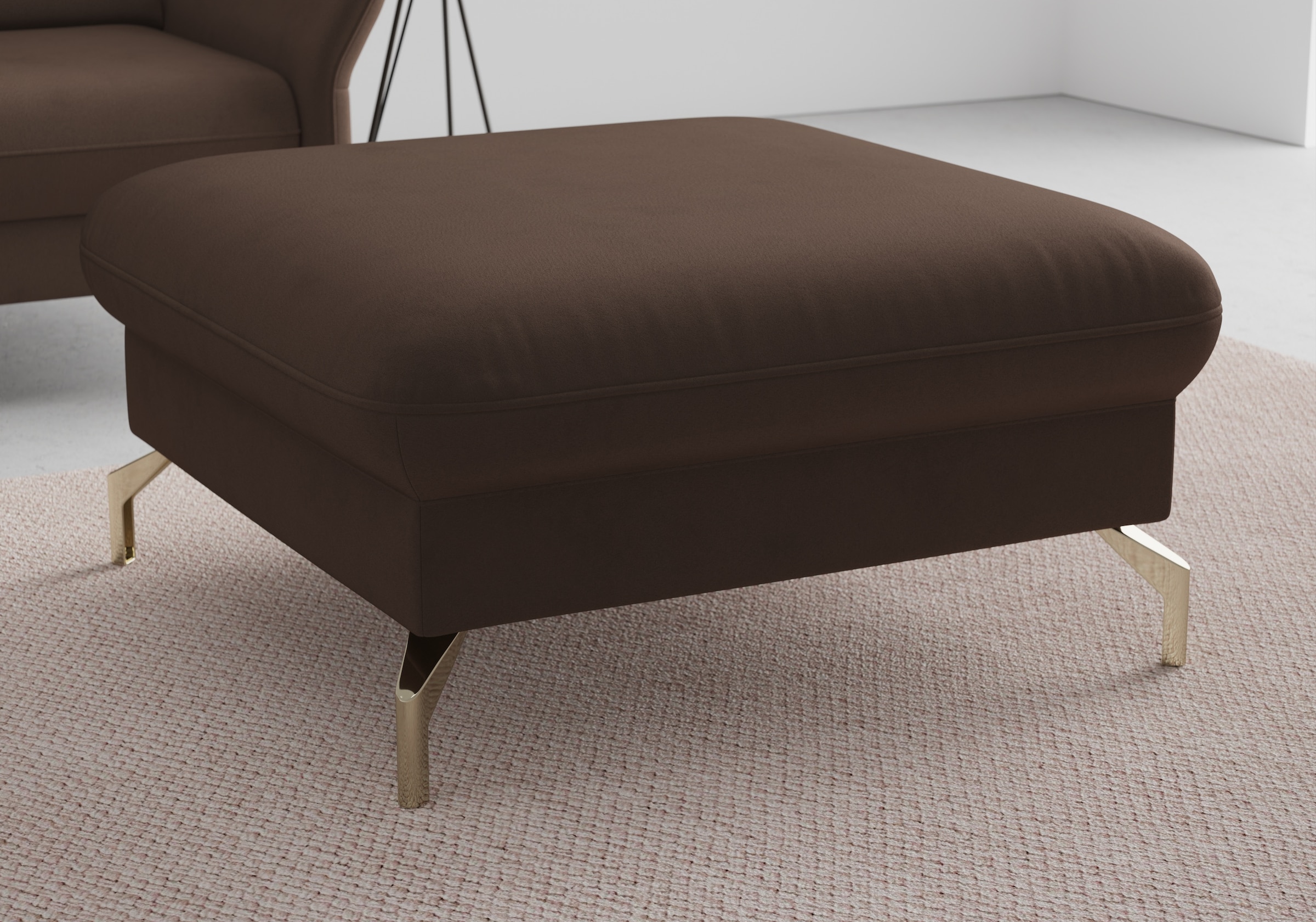 Image of sit&more Hocker "Fashion" inklusive Federkern, mit satinierten Nickelfüssen
