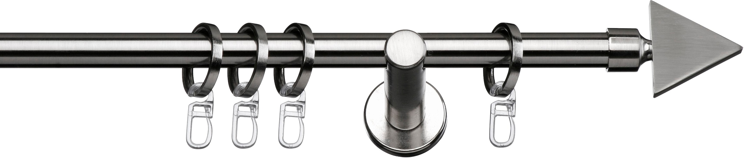 Image of indeko Gardinenstange "Prisma" Ø 16 mm 1 läufig-läufig Fixmass Komplett-Set inkl. Ringen und Montagematerial