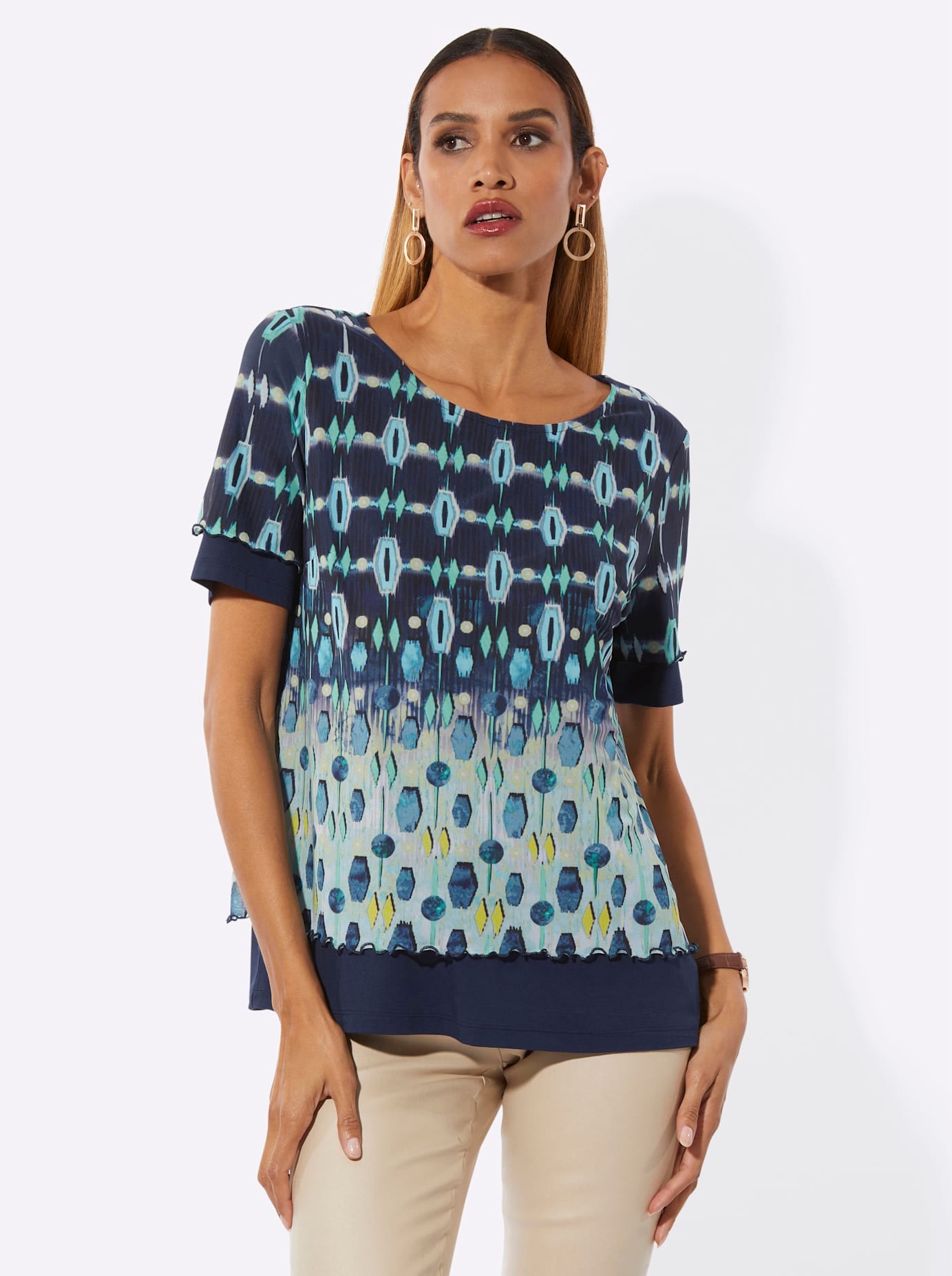 creation L T-shirt 2 en 1 »Mesh-Shirt« 1 pièces