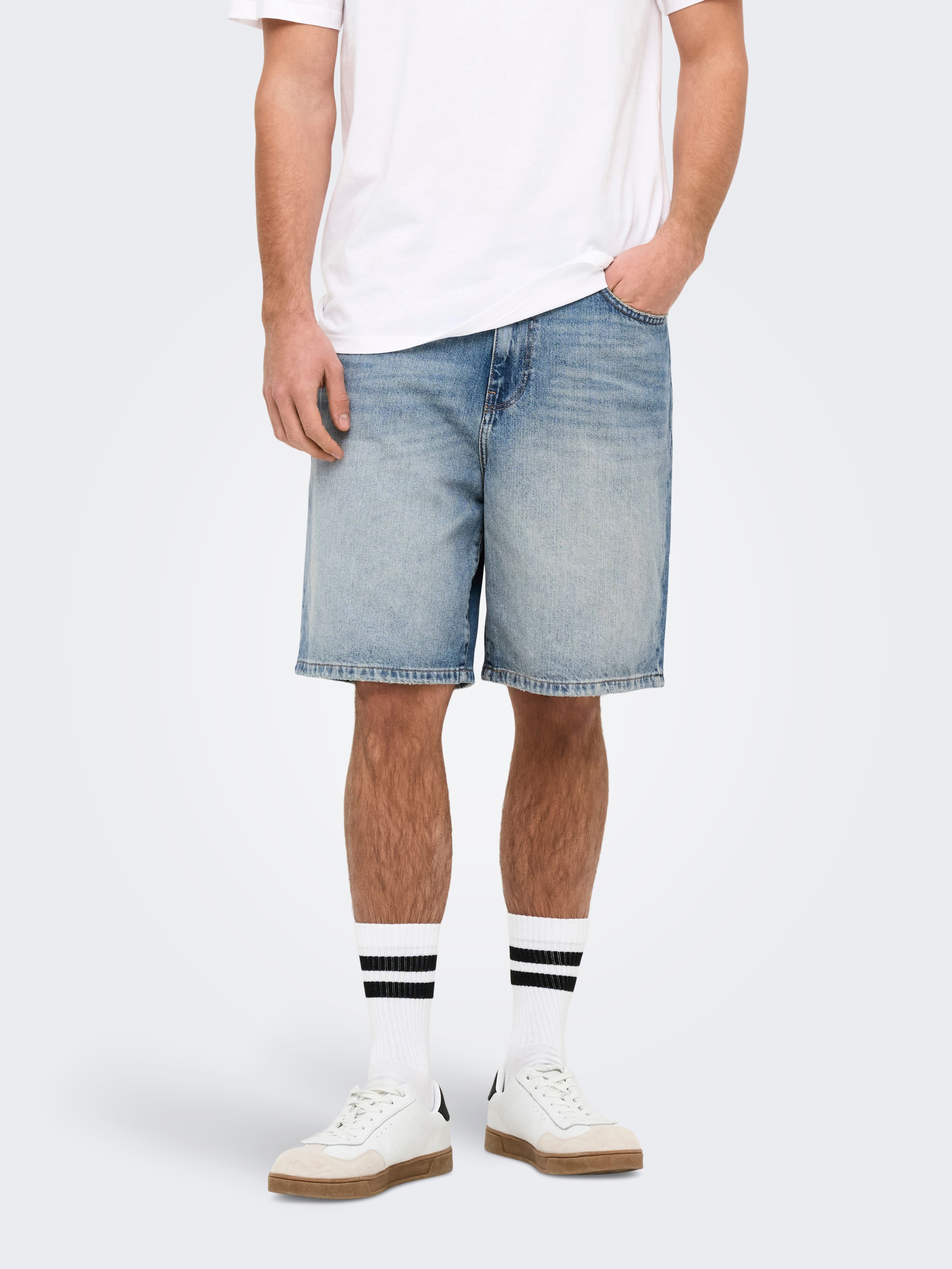 Image of ONLY & SONS Jeansshorts "ONSFADE MB TINT 9085 TAI DNM SHORTS NOOS" Baumwolle, loose fit