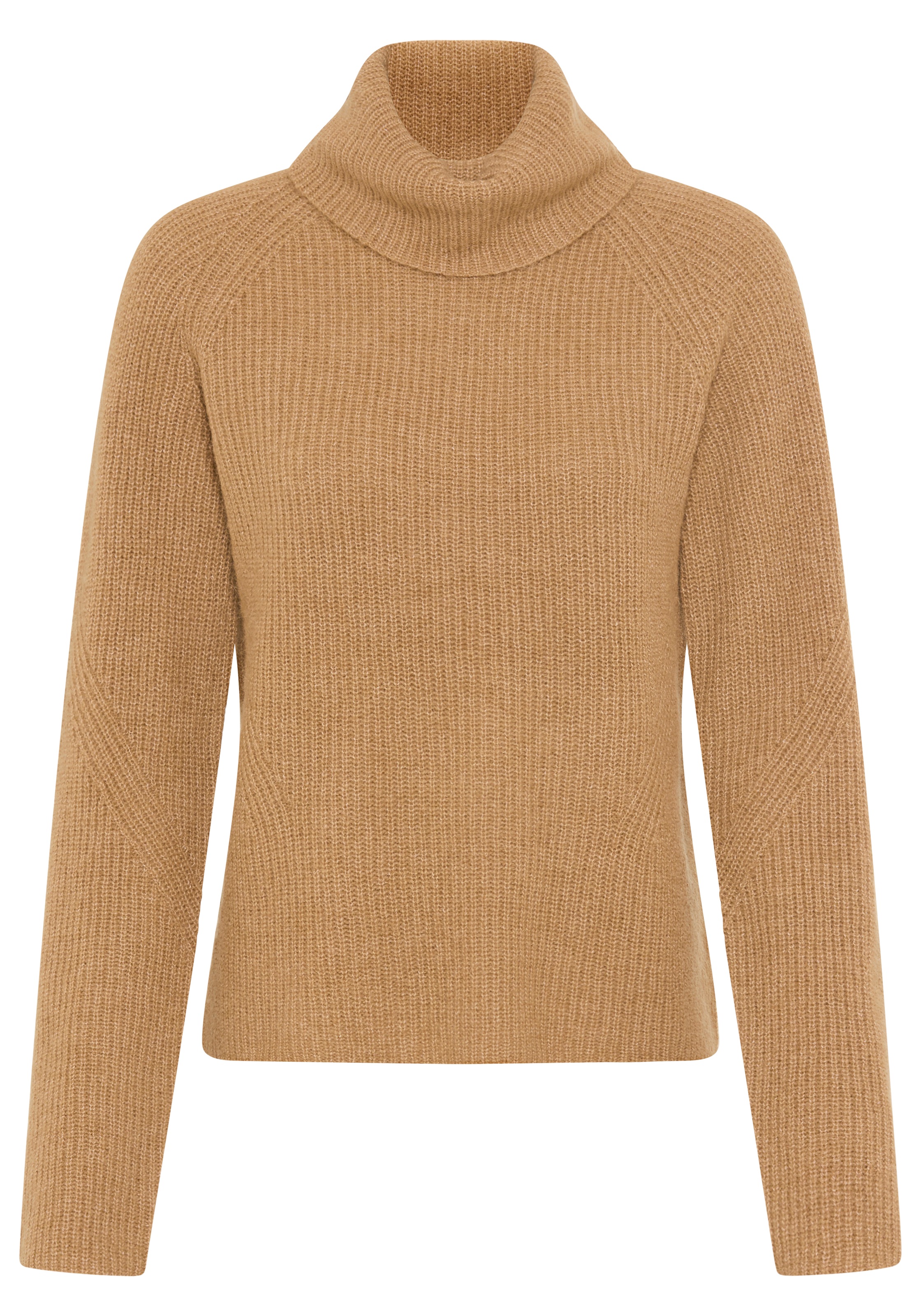 Image of BOSS ORANGE Strickpullover "Falodina Premium Damenmode" mit Rollkragen, Materialmix mit Alpaka