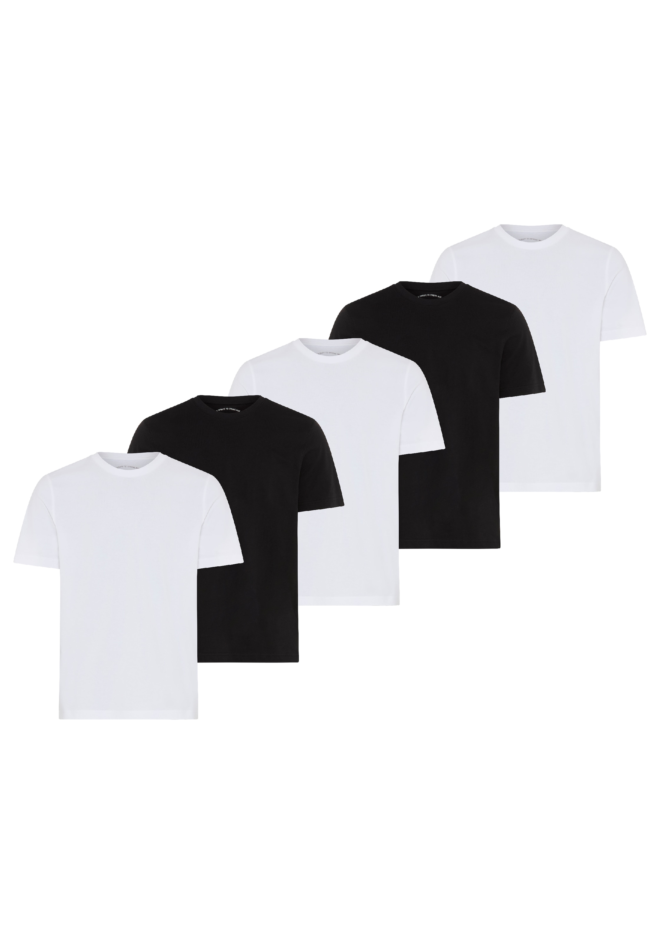 Image of Mans World Rundhalsshirt 5er-Pack, Kurzarm, Regular Fit, unifarben, Rundhals, aus Baumwolle