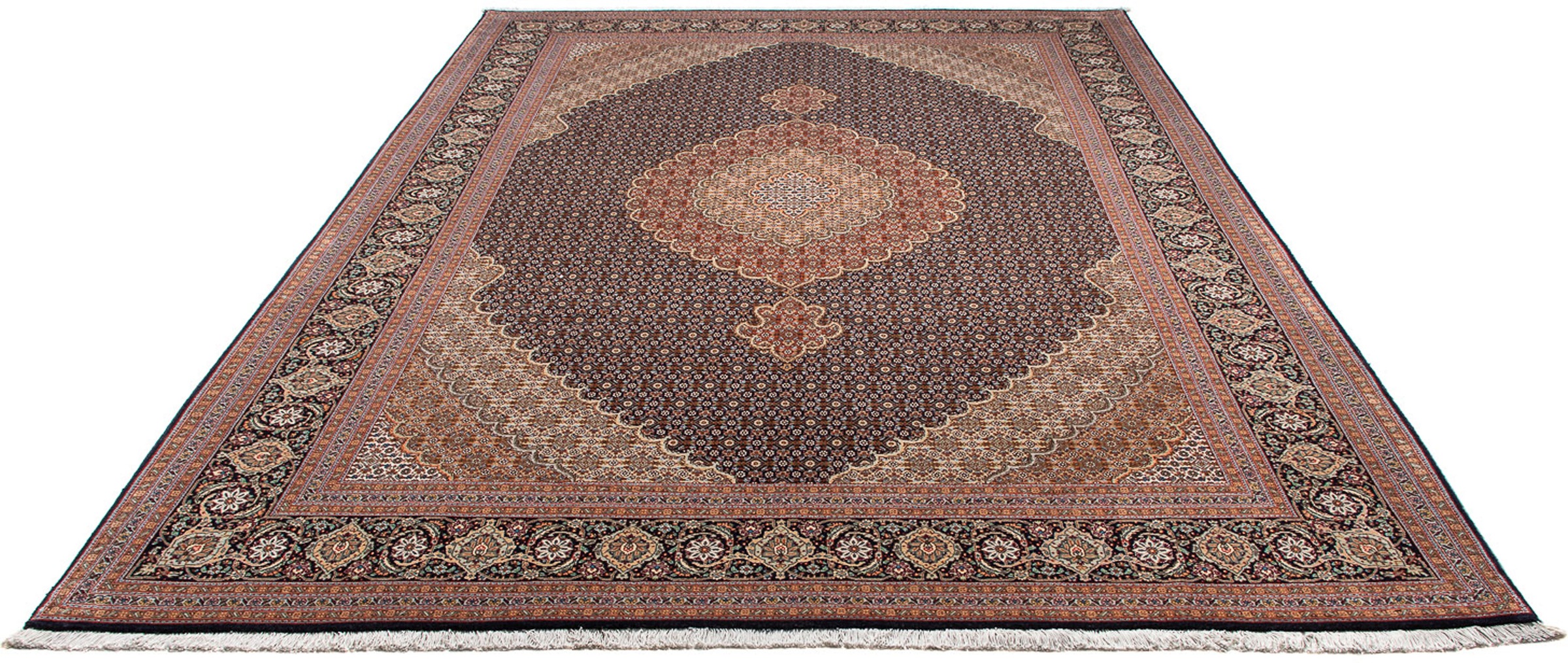 Image of morgenland Orientteppich »Perser - Täbriz - 297 x 205 cm - dunkelblau«, rechteckig, 10 mm Höhe, Wohnzimmer, Handgeknüpft, Einzelstück mit Zertifikat bei Ackermann Versand Schweiz