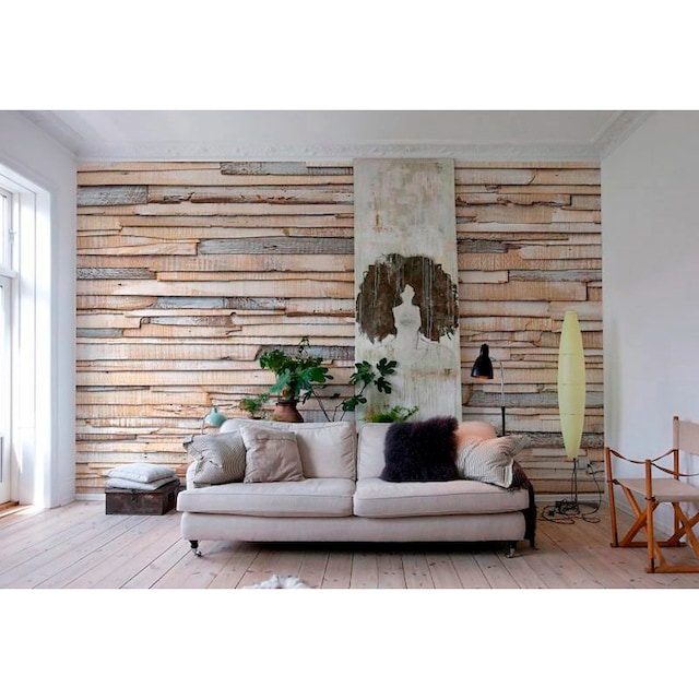 Komar Fototapete »Whitewashed Wood«, bedruckt-Wald-geblümt, ausgezeichnet  lichtbeständig kaufen