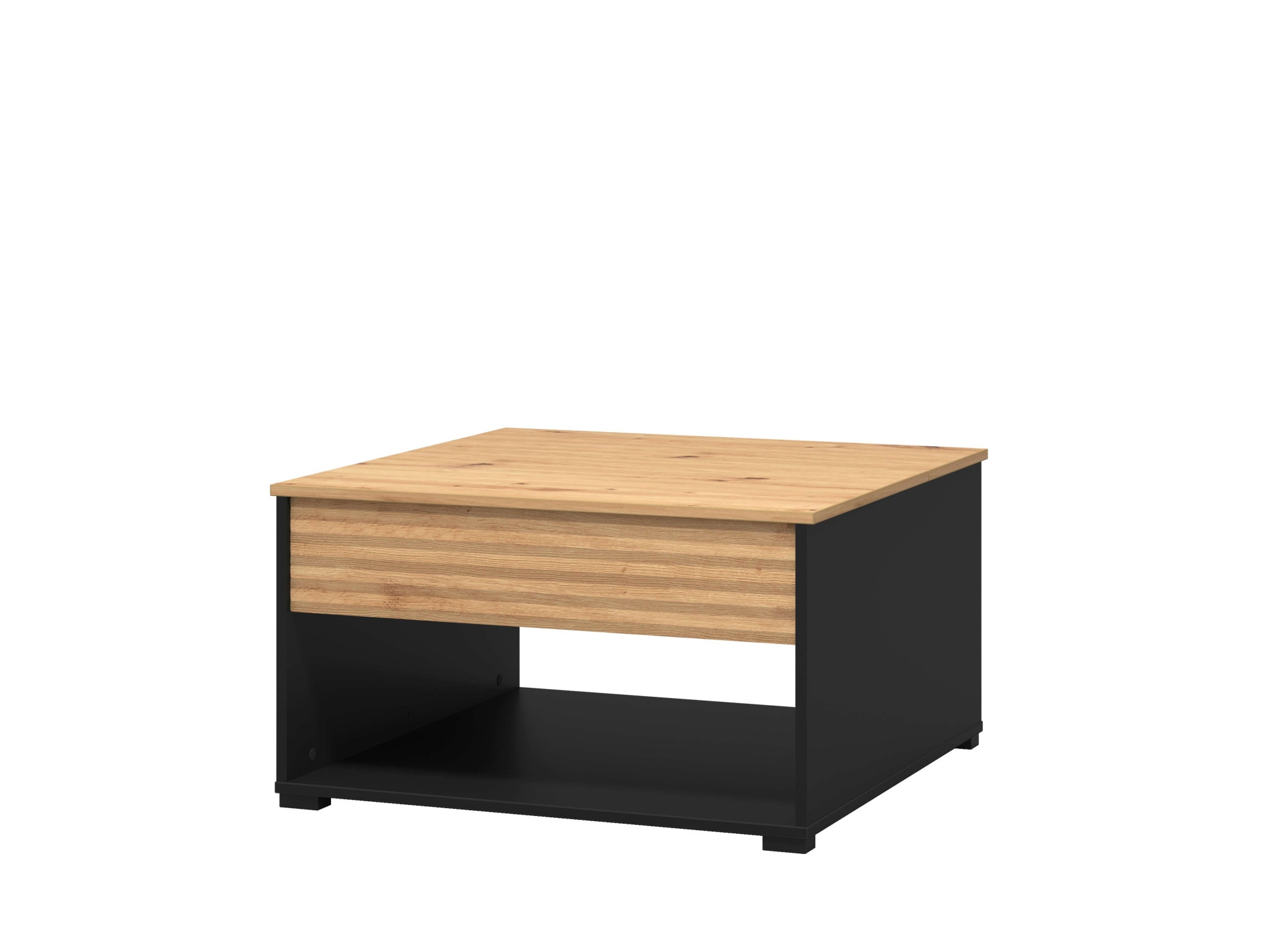 Home affaire Couchtisch »Taranto Kaffeetisch, 80 cm, quadratische Form, modern design«, höhenverstellbar Tischplatte, geschlossenes Fach, schwarz oder weiss